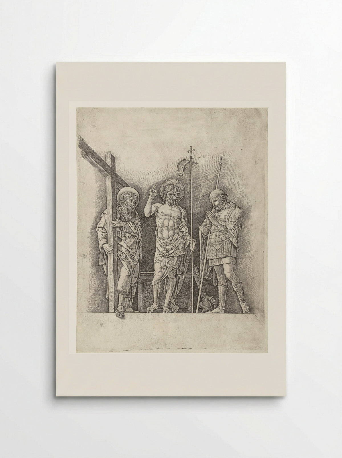 The Risen Christ between Saint Andrew and Saint Longinus - Andrea Mantegna - Poster