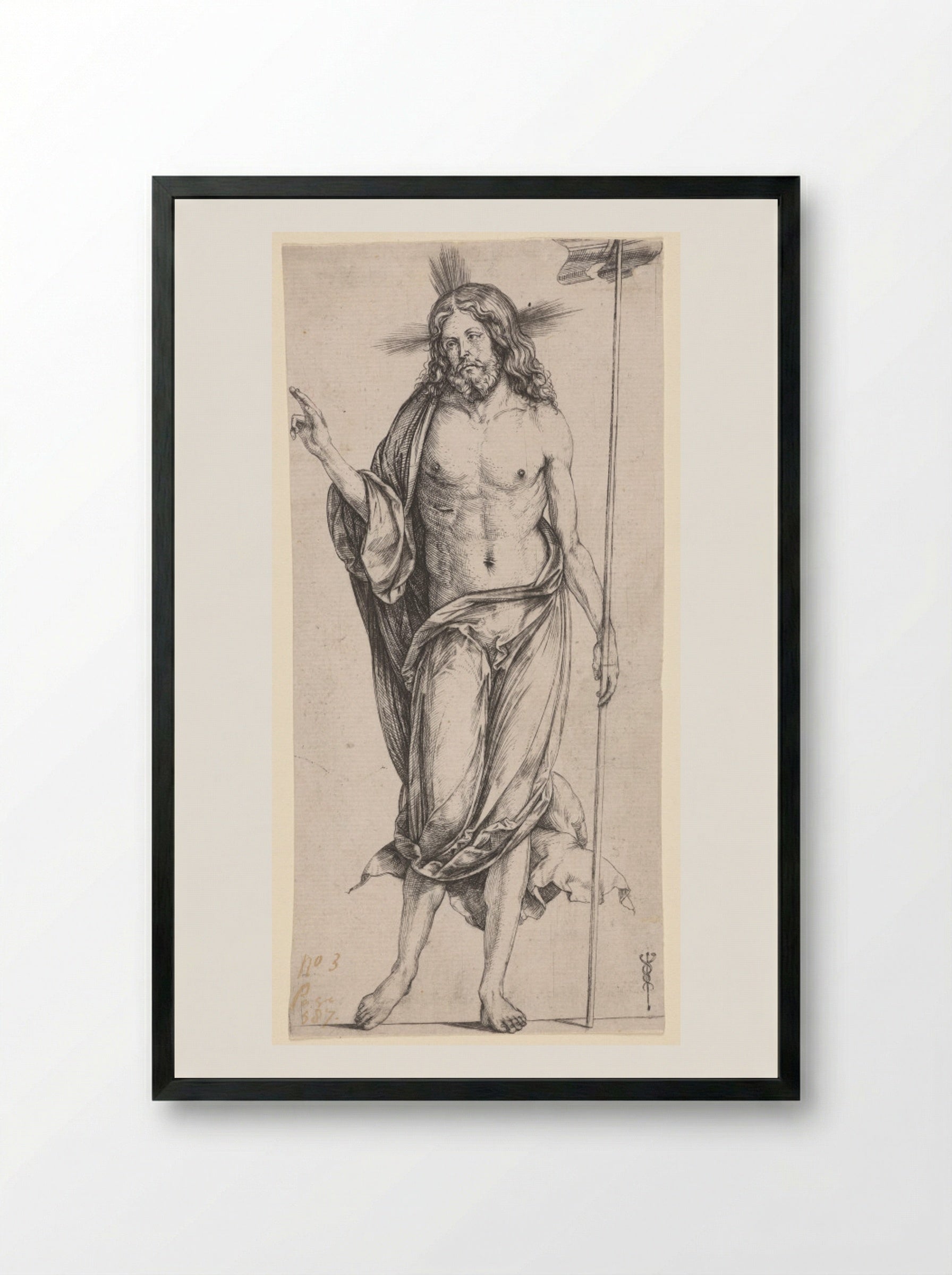The Risen Christ - Jacopo de' Barbari - Framed Print Black
