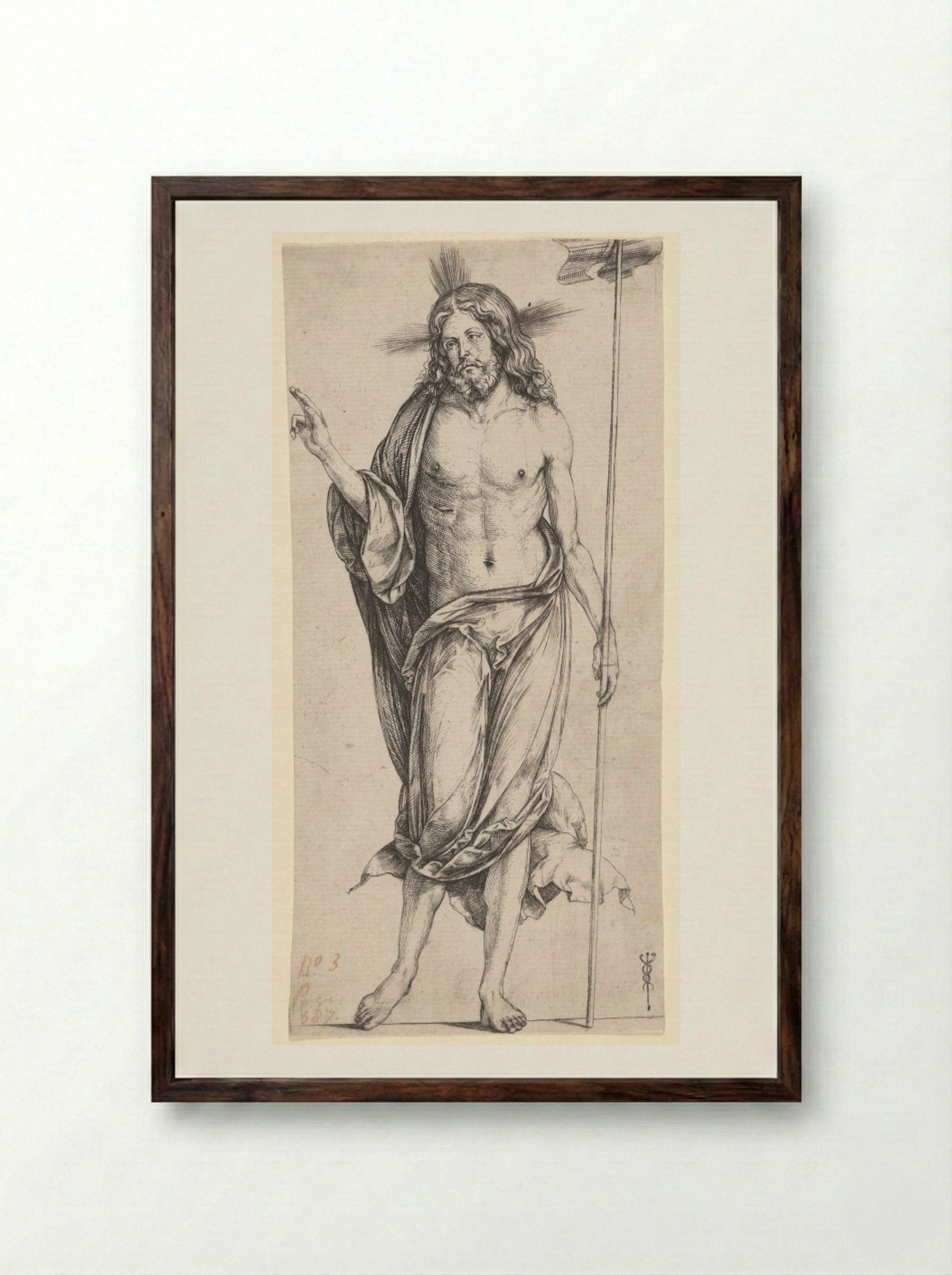 The Risen Christ - Jacopo de' Barbari - Framed Print Dark Wood