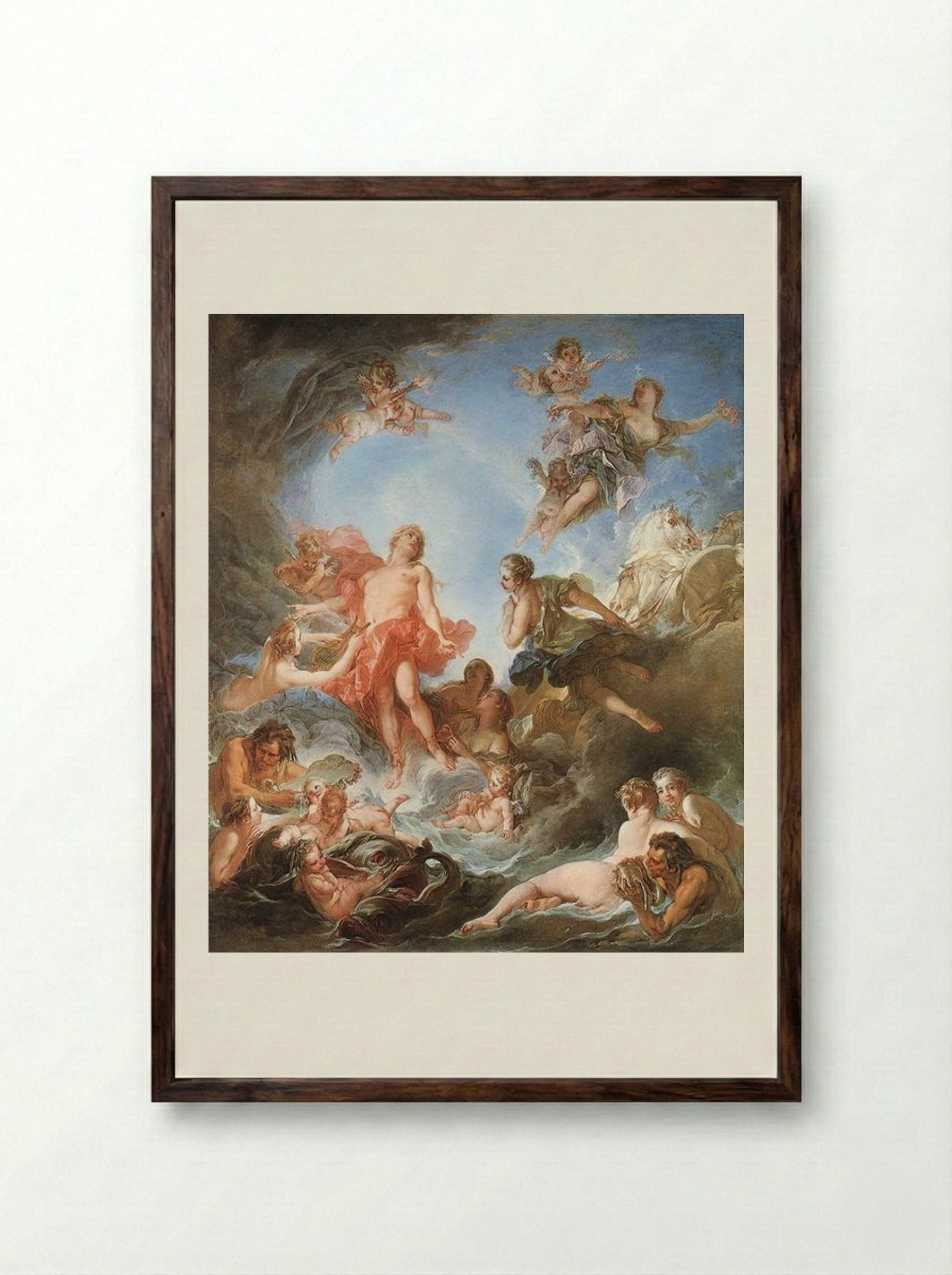 The Rising of the Sun - Francois Boucher - Framed Print Dark Wood