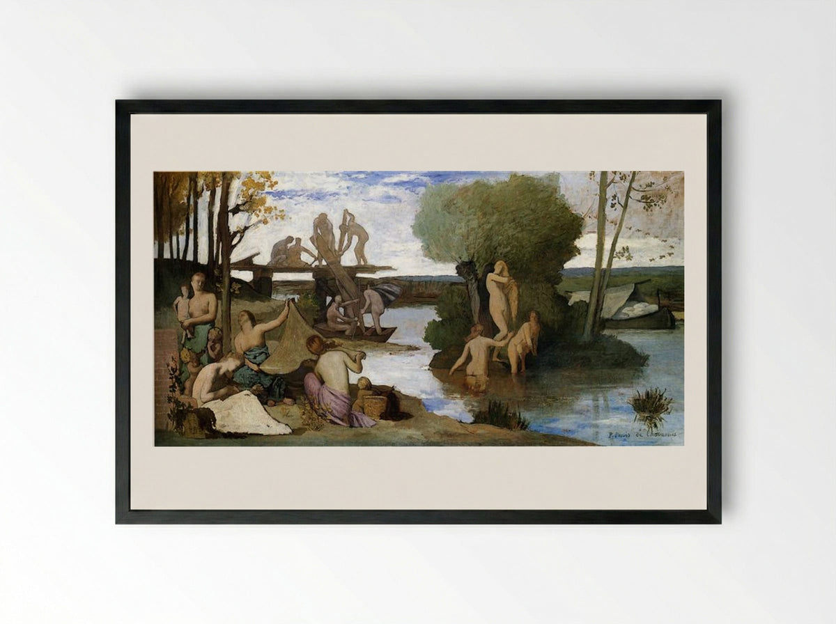 The River - Pierre Puvis de Chavannes - Framed Print Black