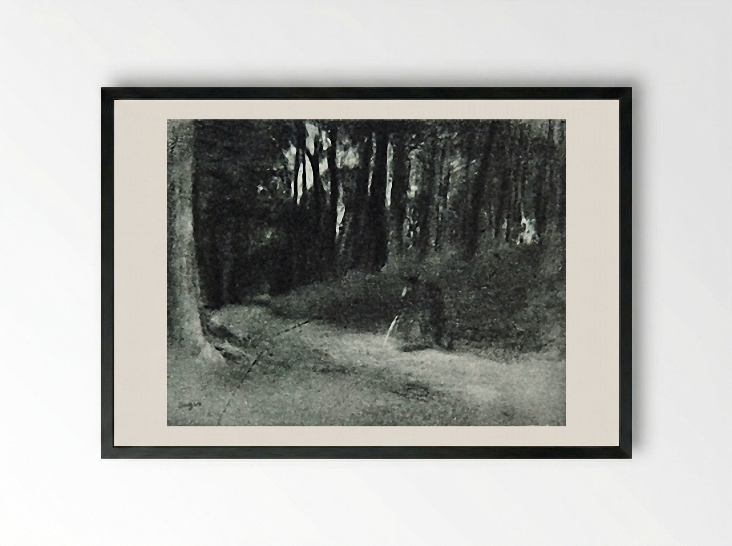 The Road in the Forest - Hilaire-Germain-Edgar Degas - Framed Print Black