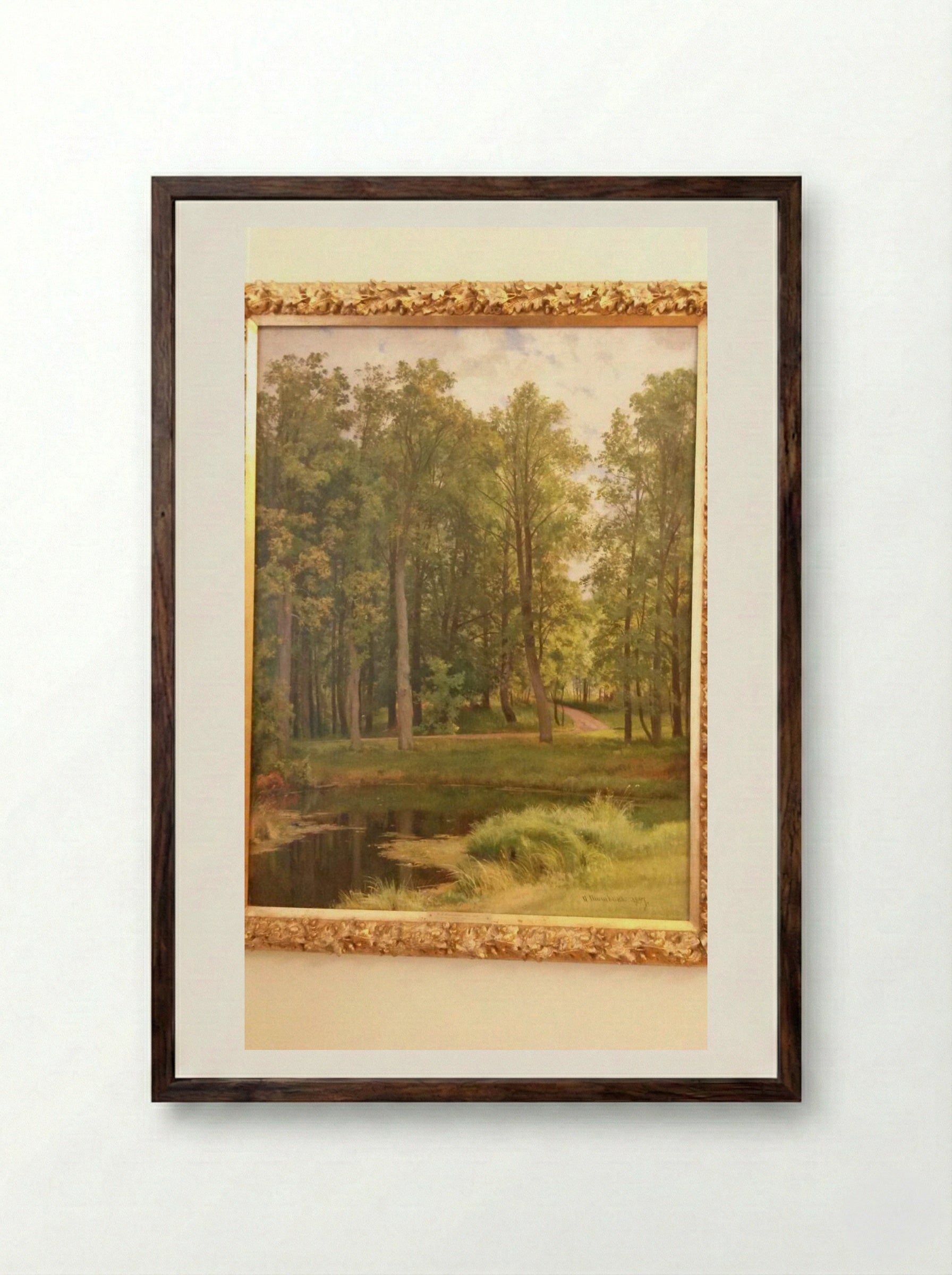 The Road in the Forest - Ivan Shishkin - Framed Print Dark Wood