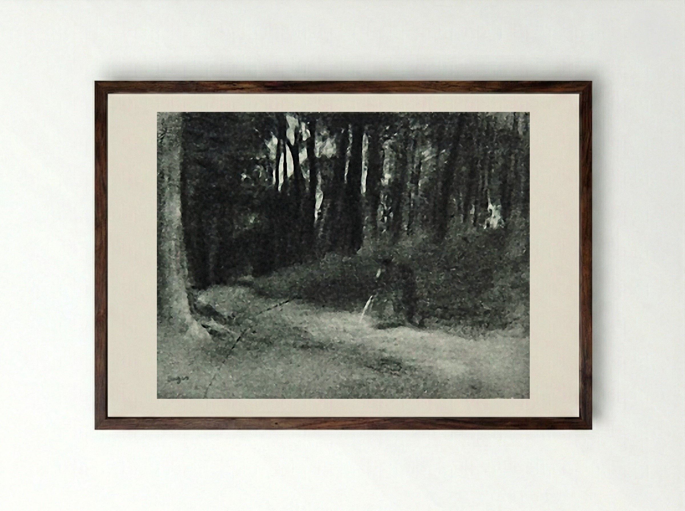 The Road in the Forest - Hilaire-Germain-Edgar Degas - Framed Print Dark Wood