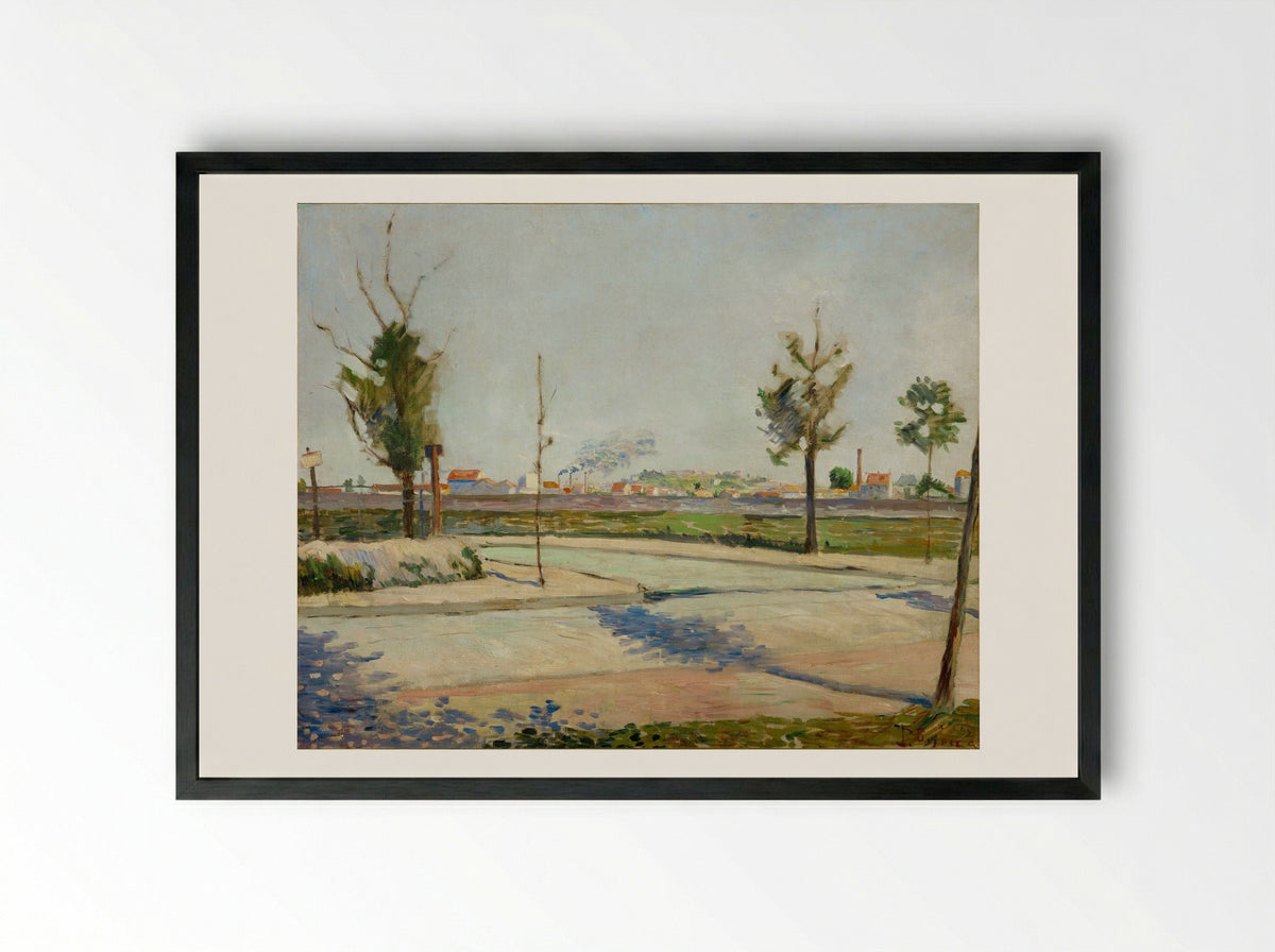 The Road to Gennevilliers - Paul Signac - Framed Print Black