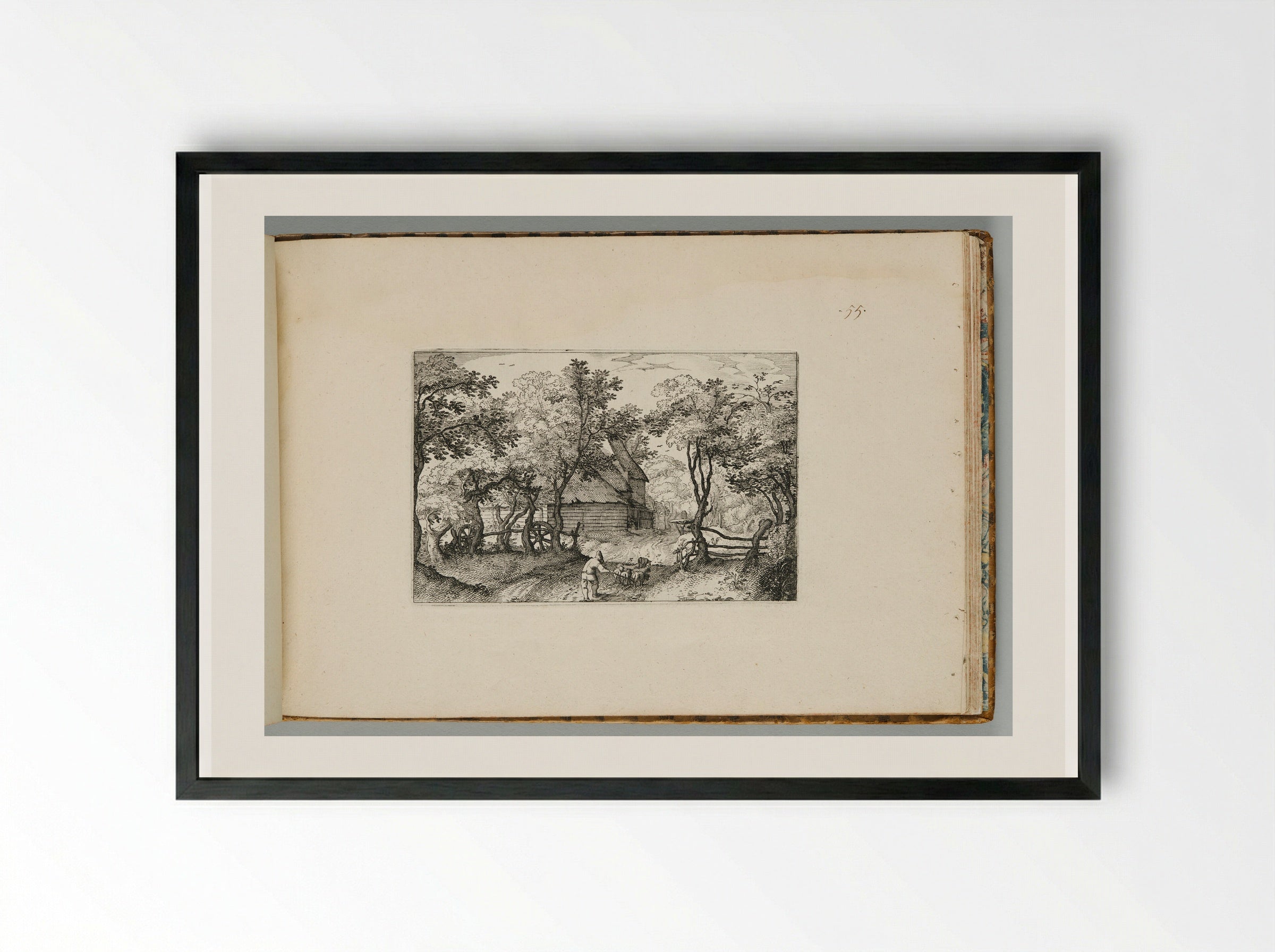 The Road towards Heemstede - Claes Jansz. Visscher - Framed Print Black