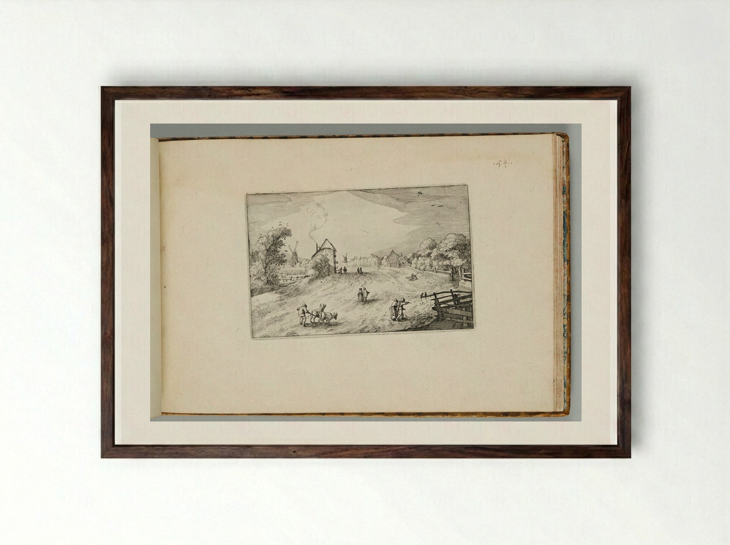 The Road towards Leiden - Claes Jansz. Visscher - Framed Print Dark Wood