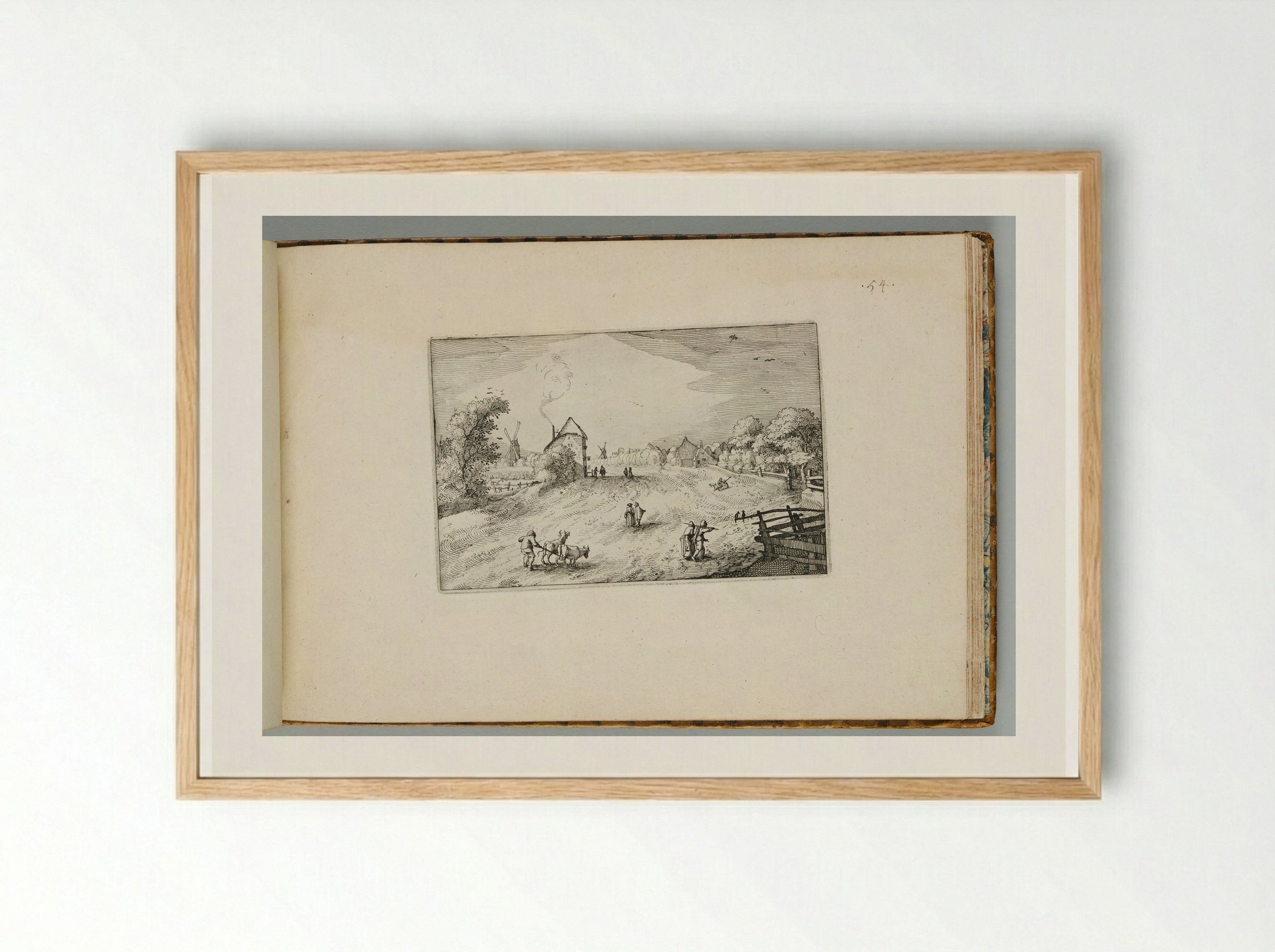 The Road towards Leiden - Claes Jansz. Visscher - Framed Print Wood