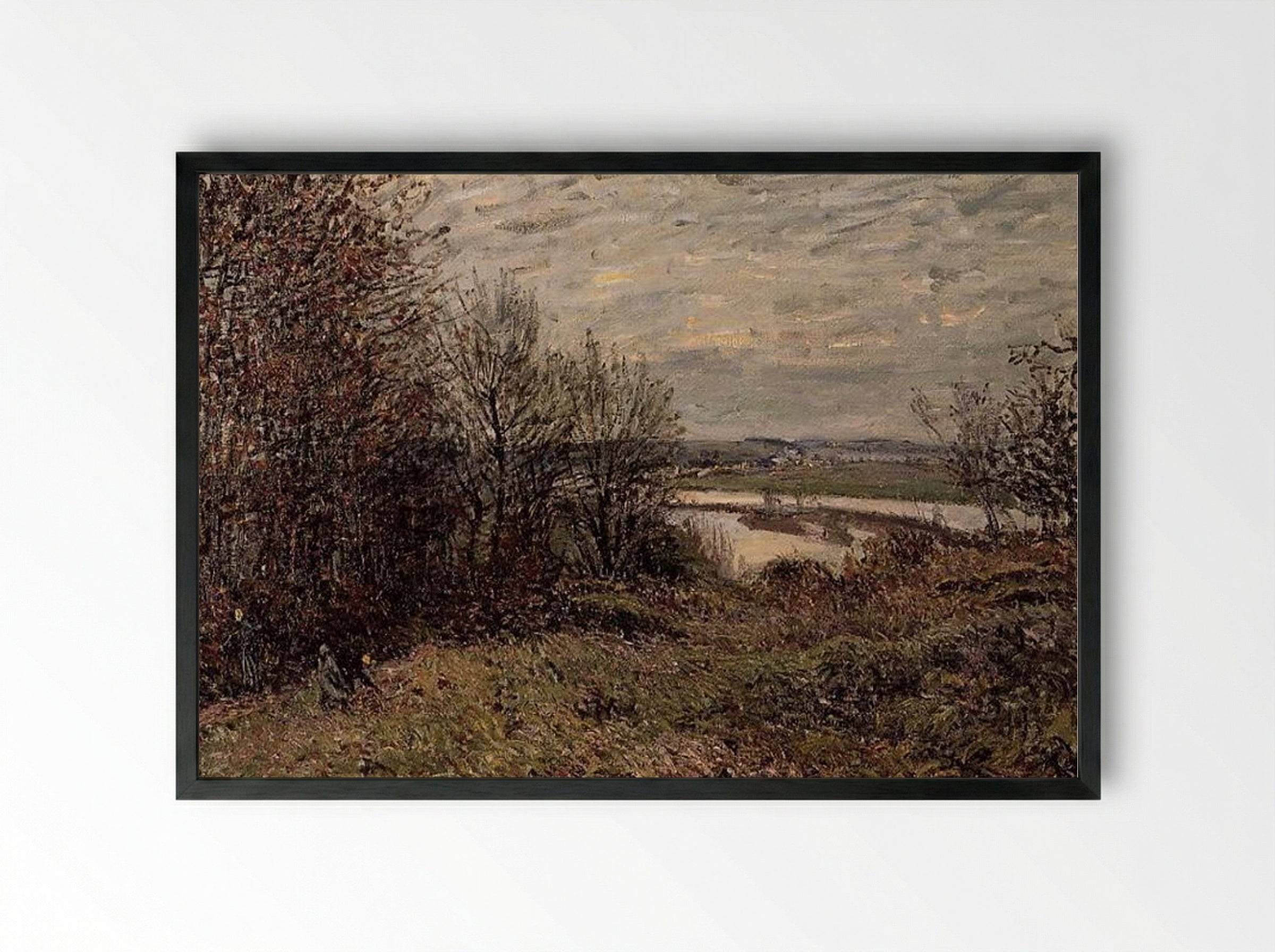 The Roches Courtaut Wood, near By - Alfred Sisley - Framed Print Black