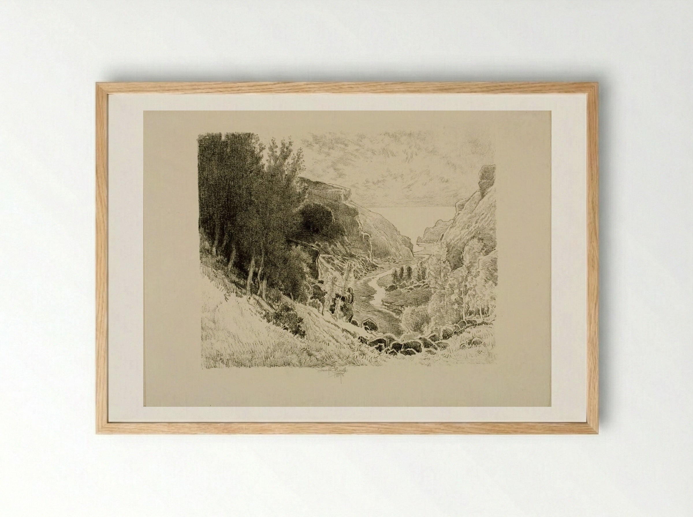 The Rocky Valley, Near Tintagel - Joseph Pennell - Framed Print Wood