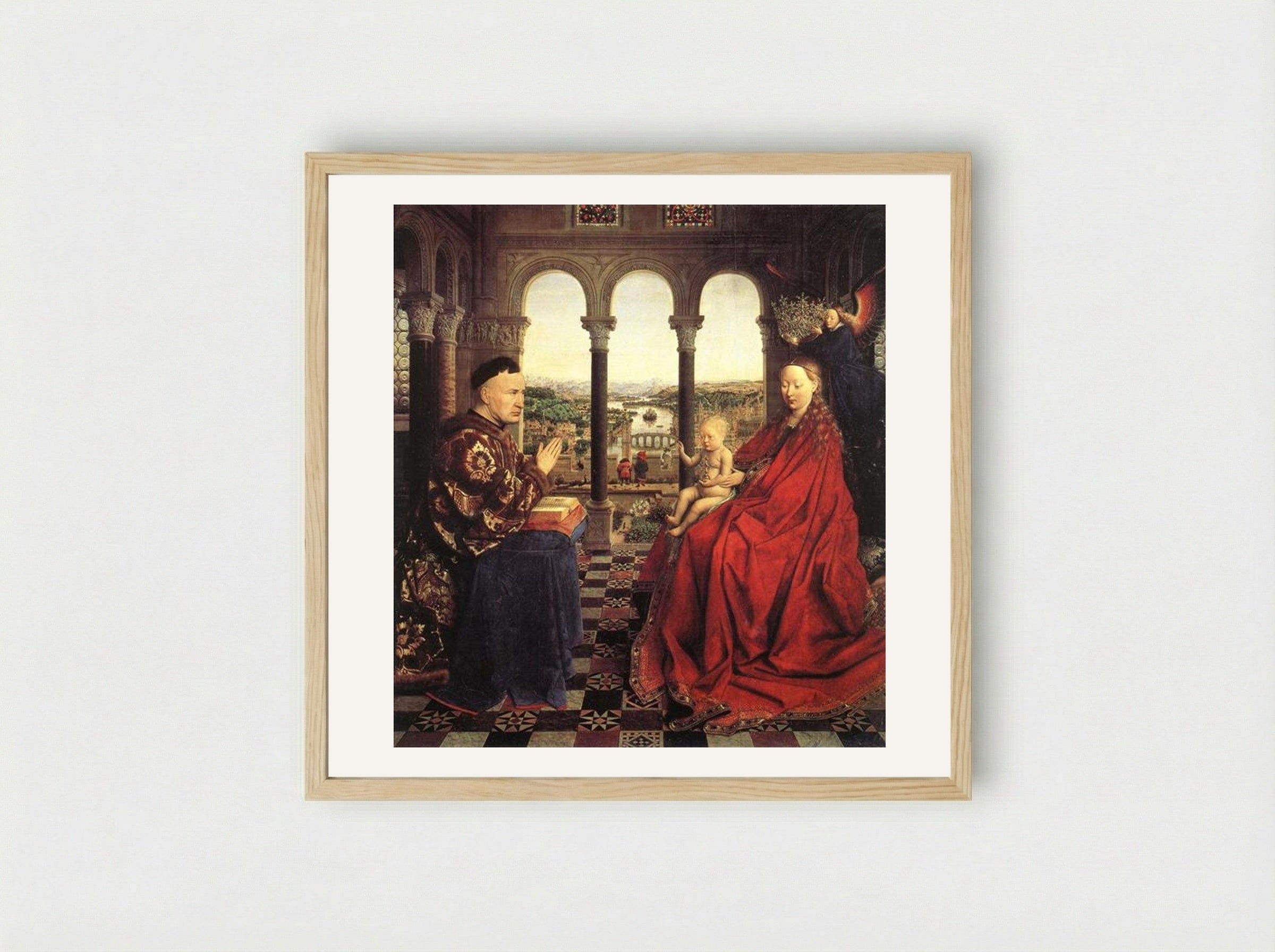 The Rolin Madonna - Jan van Eyck - Framed Print Wood