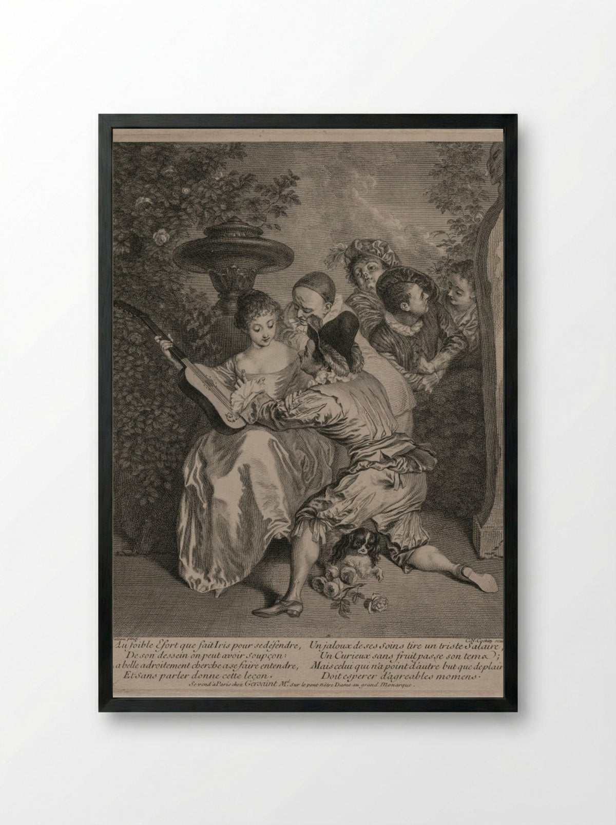 The Romancer - Charles-Nicolas Cochin - Framed Print Black