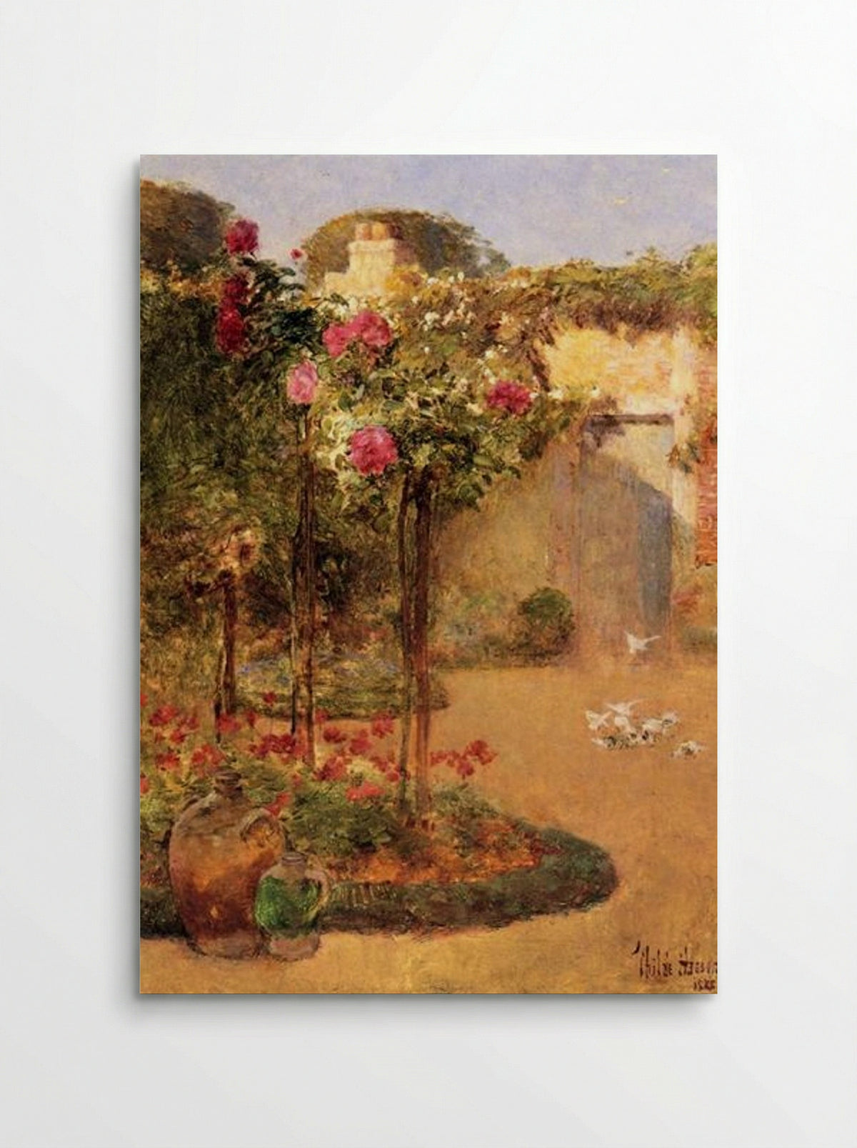 The Rose Garden - Childe Hassam - Poster