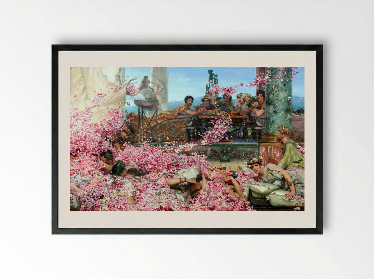 The Roses of Heliogabalus - Sir Lawrence Alma-Tadema - Framed Print Black