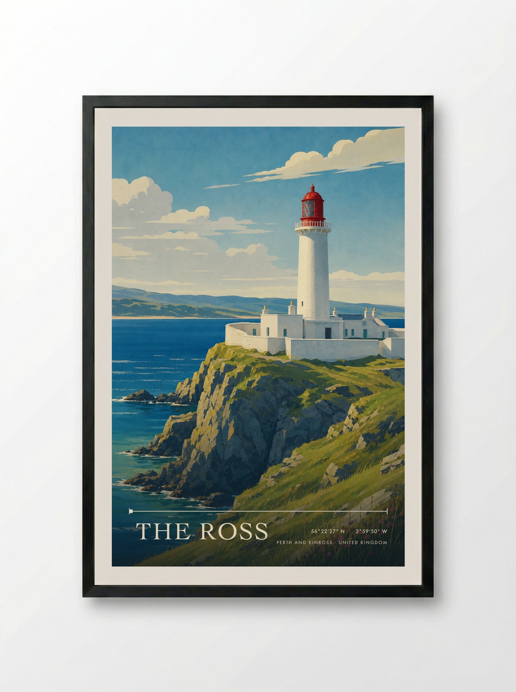 The Ross Perth and Kinross United Kingdom Travel Poster - Framed Print Black