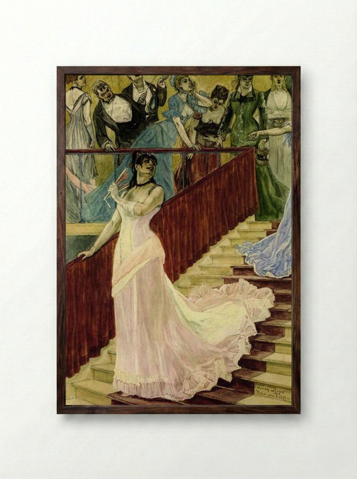 The Row - Félicien Rops - Framed Print Dark Wood