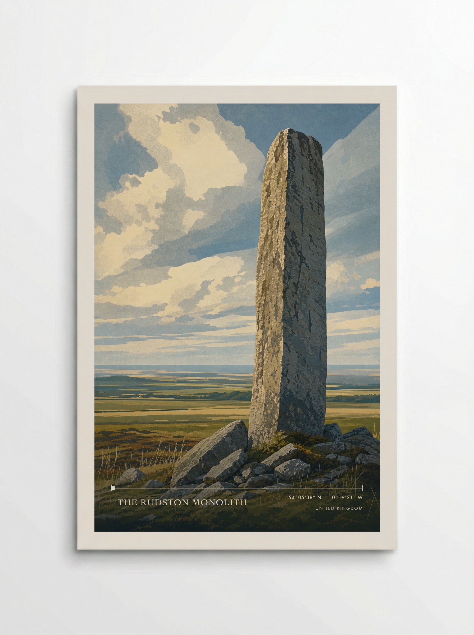 The Rudston Monolith United Kingdom Travel Poster - Poster
