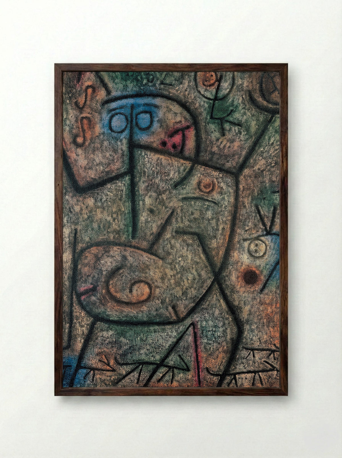 The Rumours - Paul Klee - Framed Print Dark Wood