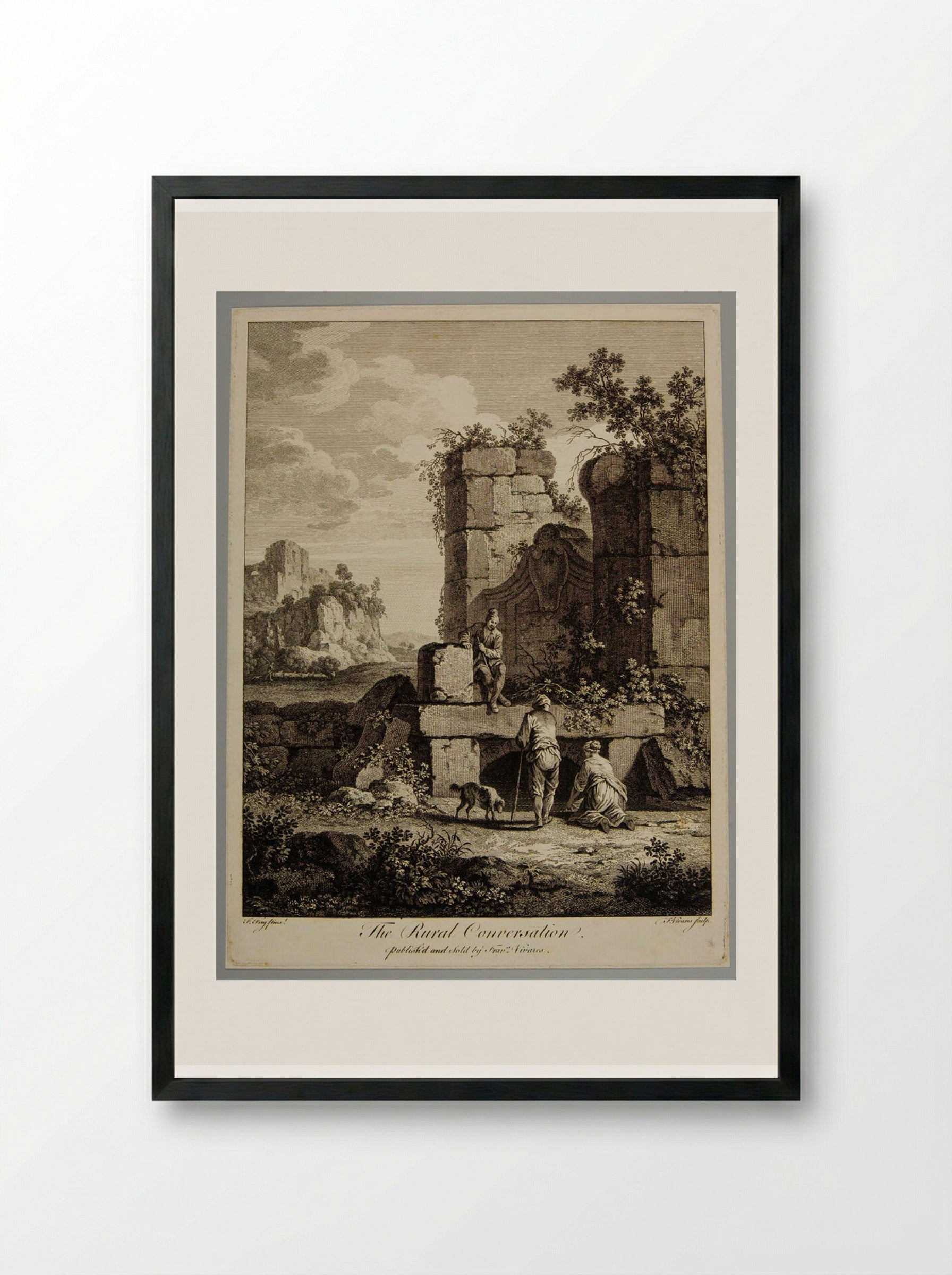 The Rural Conversation - François Vivares - Framed Print Black