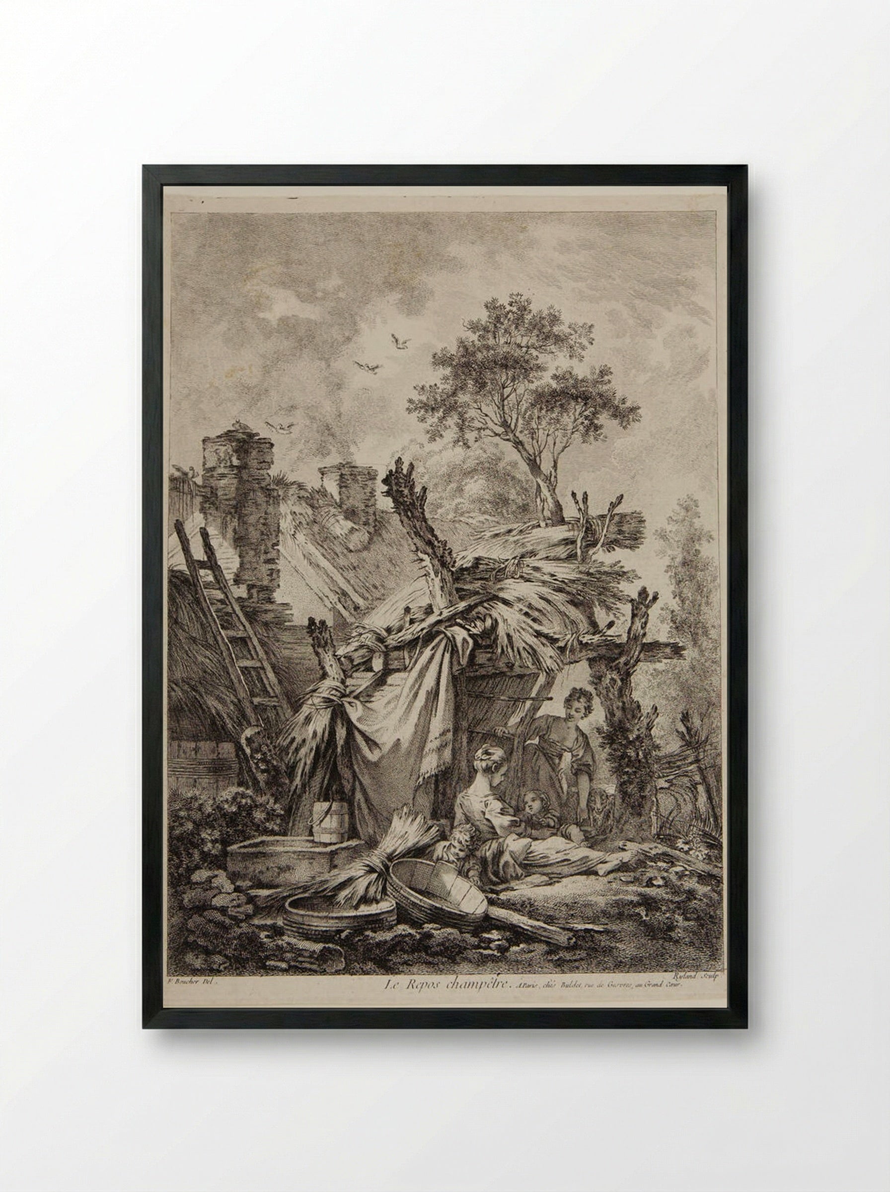 The Rural Peace - William Wynne Ryland - Framed Print Black