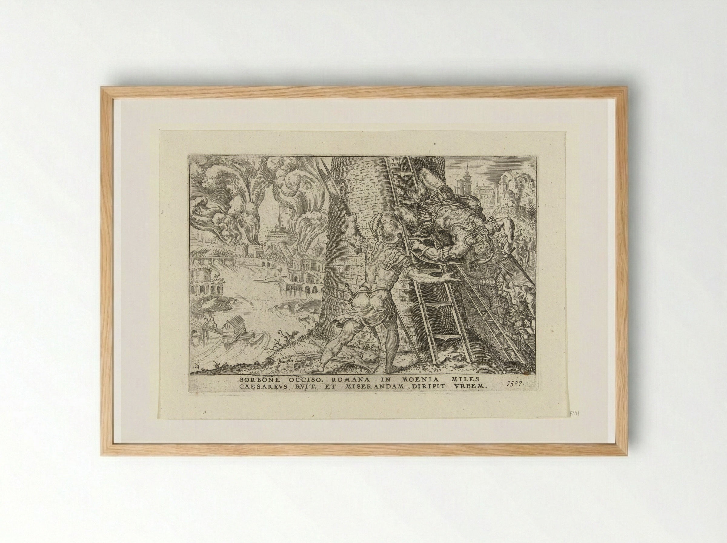 The Sack of Rome, 1527 - Dirck Volckertsz. Coornhert - Framed Print Wood