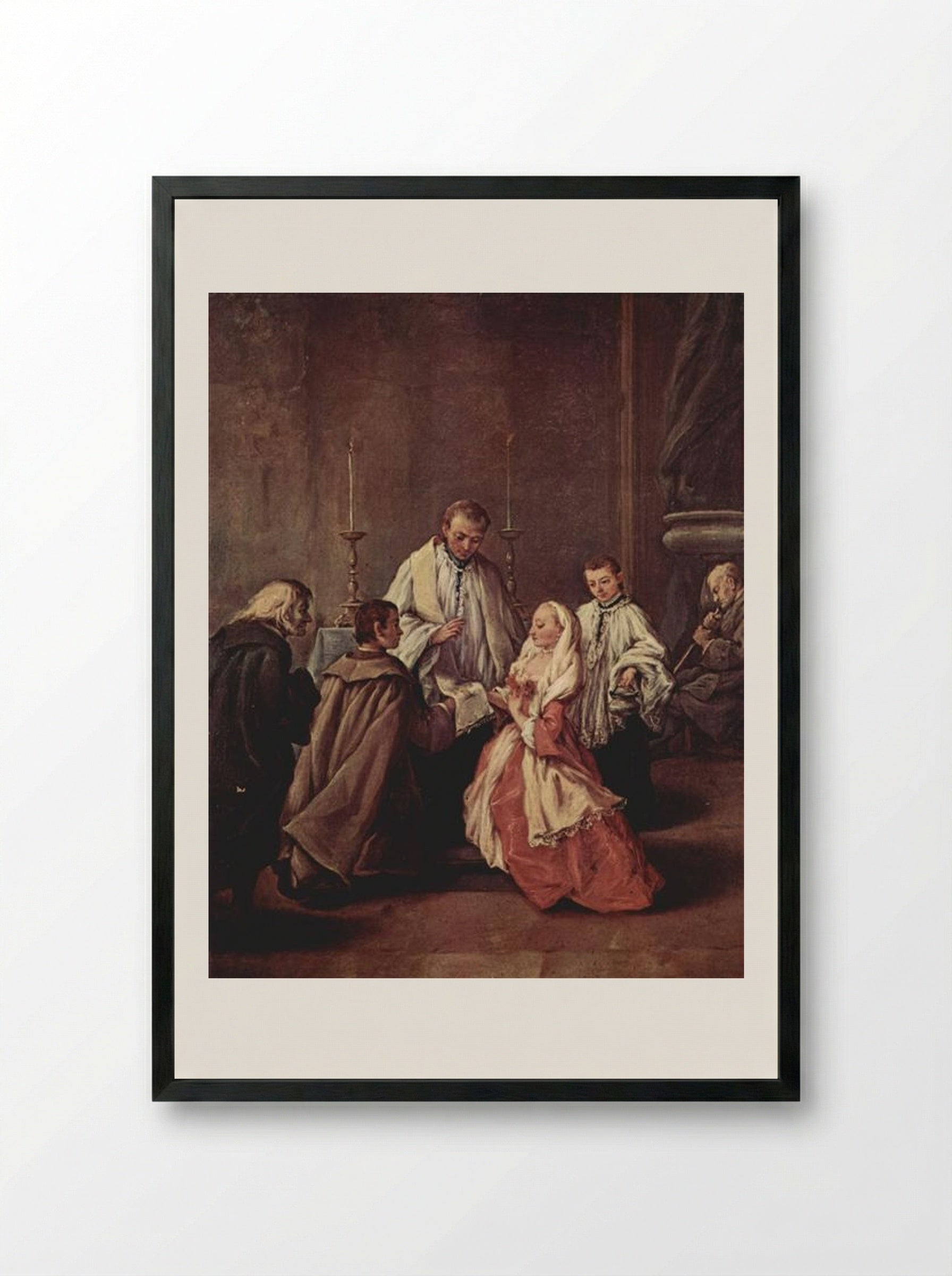 The Sacrament of Marriage - Pietro Longhi - Framed Print Black