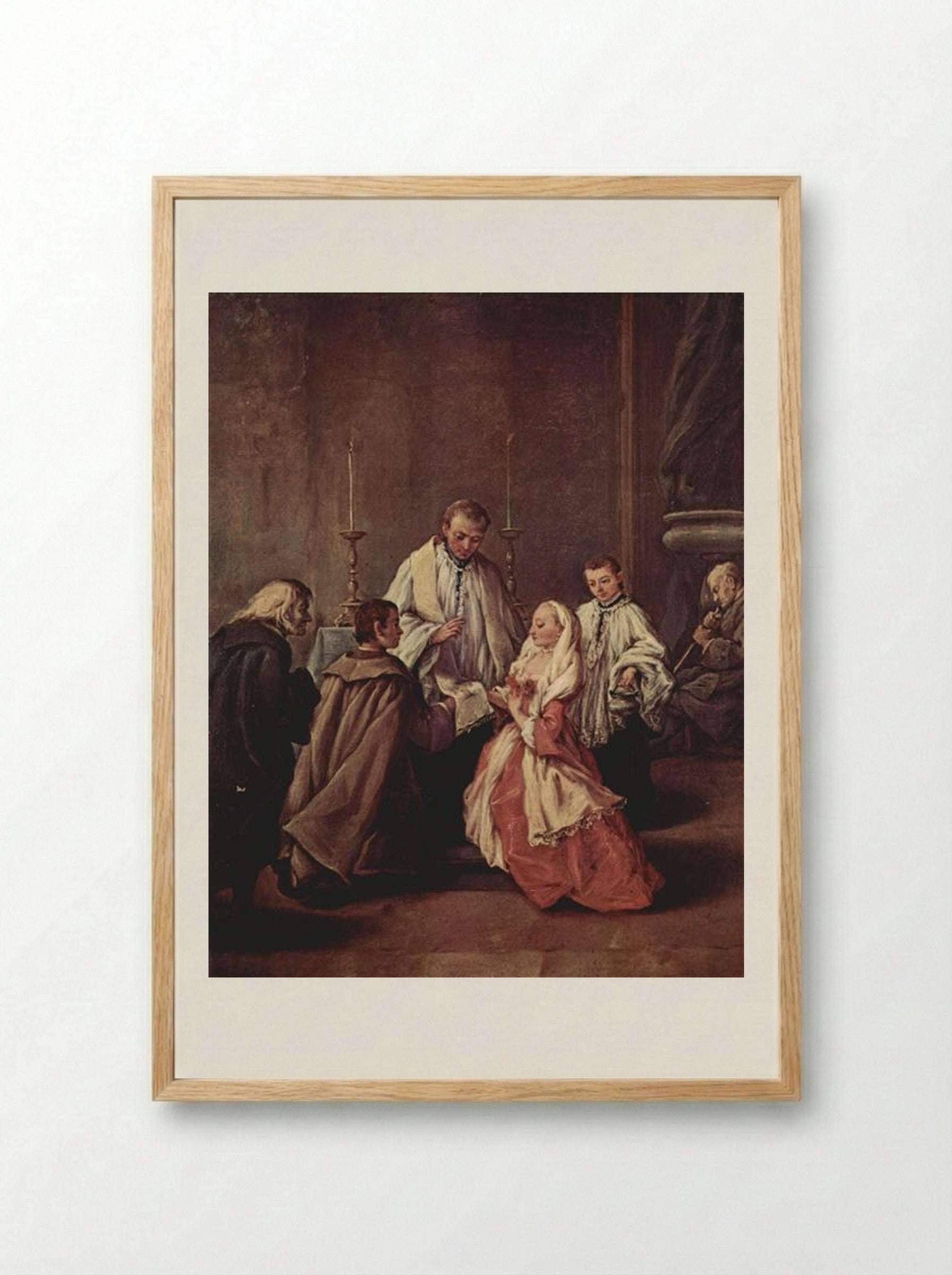 The Sacrament of Marriage - Pietro Longhi - Framed Print Wood
