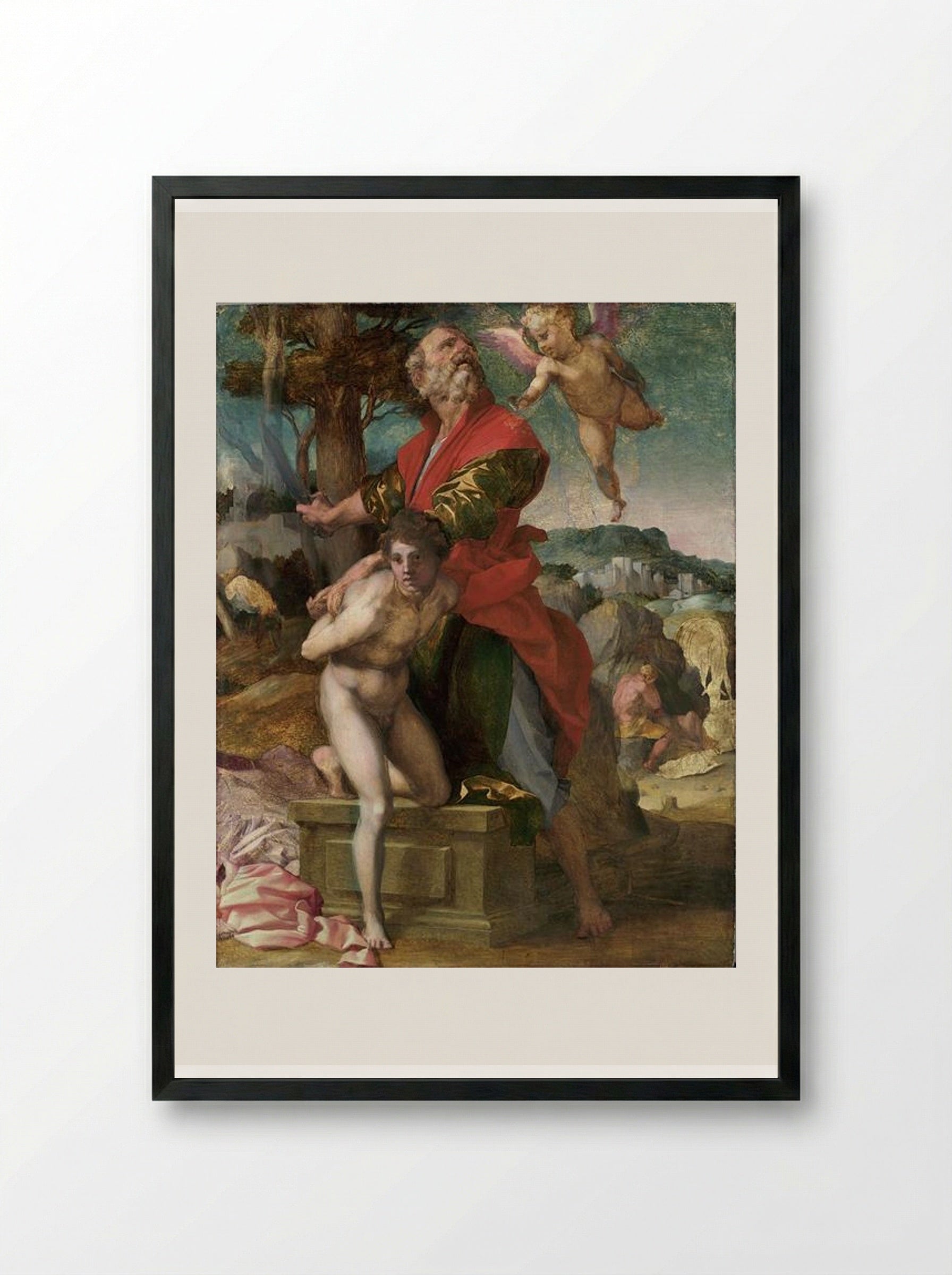 The Sacrifice of Abraham - Andrea del Sarto - Framed Print Black