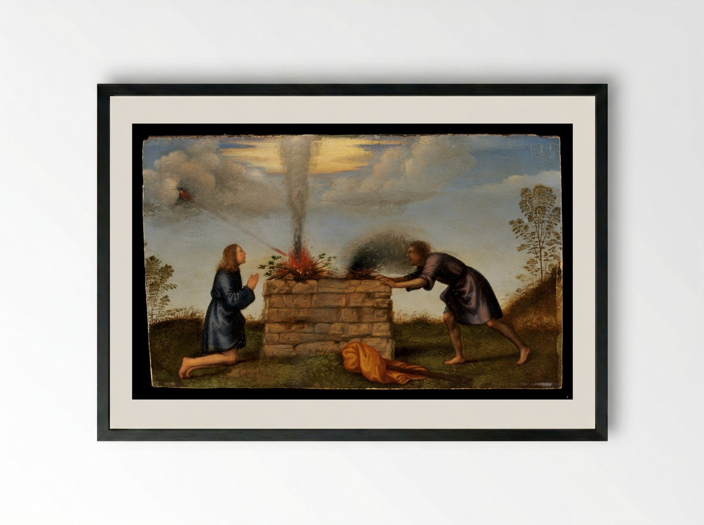 The Sacrifice of Cain and Abel - Mariotto Albertinelli - Framed Print Black