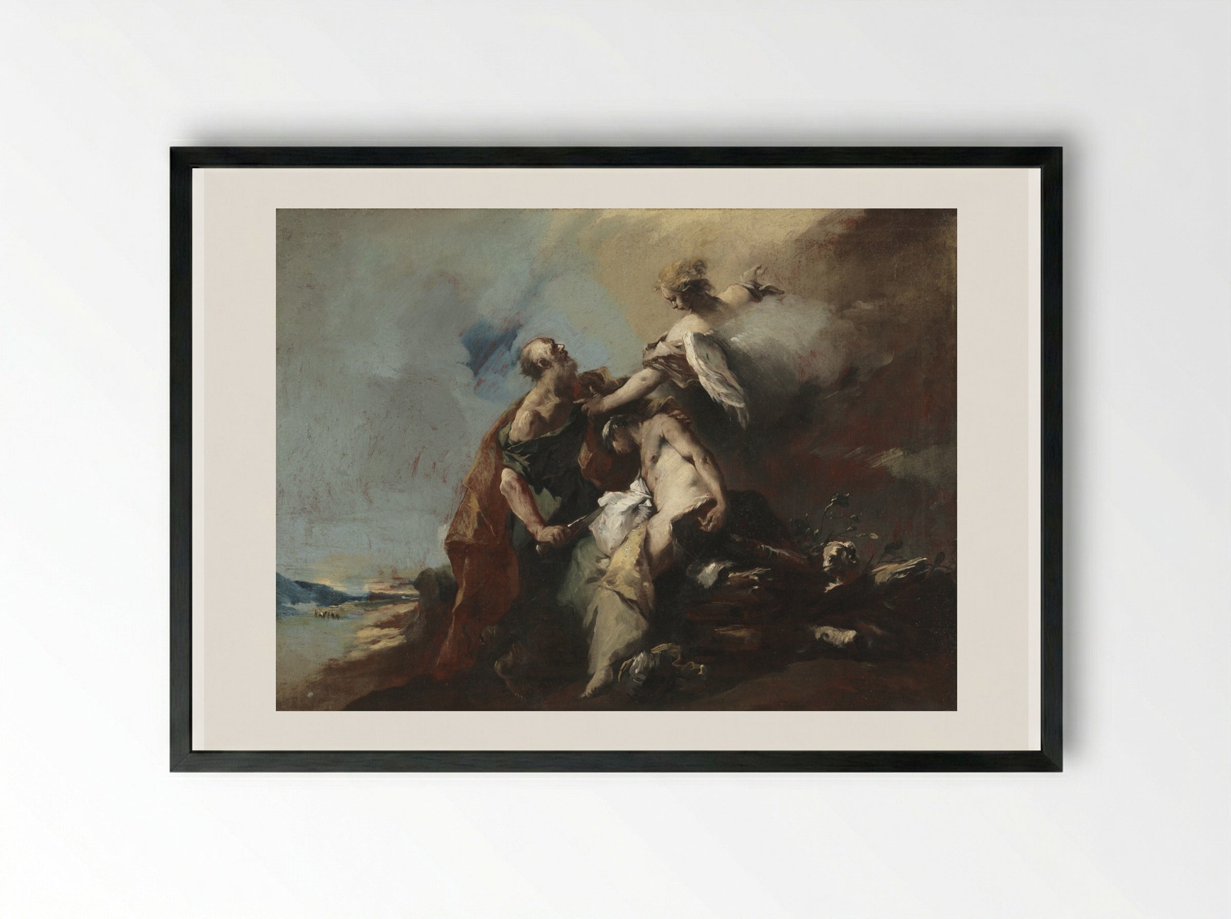 The Sacrifice of Isaac - Francesco Guardi - Framed Print Black