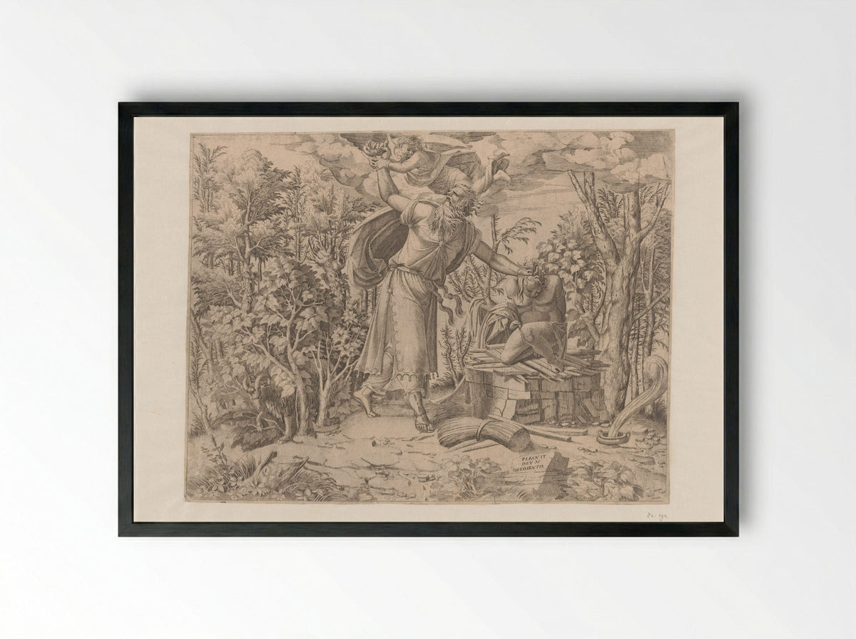 The Sacrifice of Isaac - Jean Mignon - Framed Print Black
