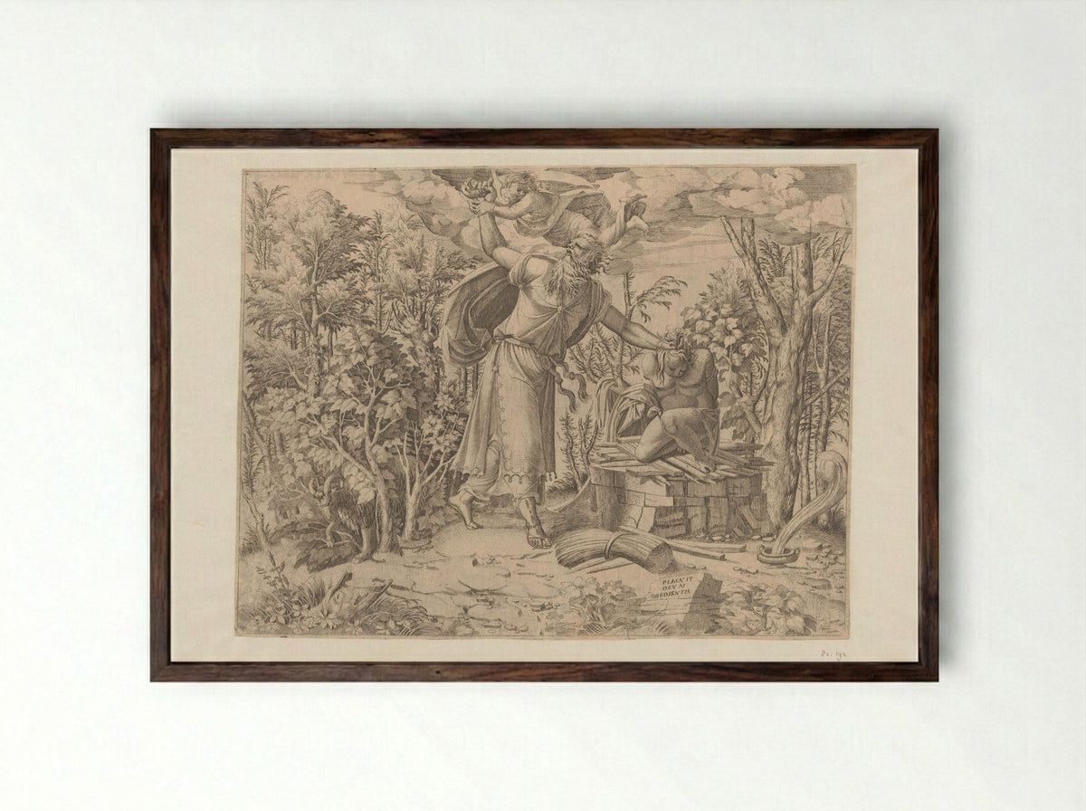 The Sacrifice of Isaac - Jean Mignon - Framed Print Dark Wood