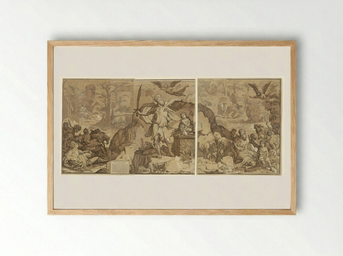 The Sacrifice of Isaac - Andrea Andreani - Framed Print Wood