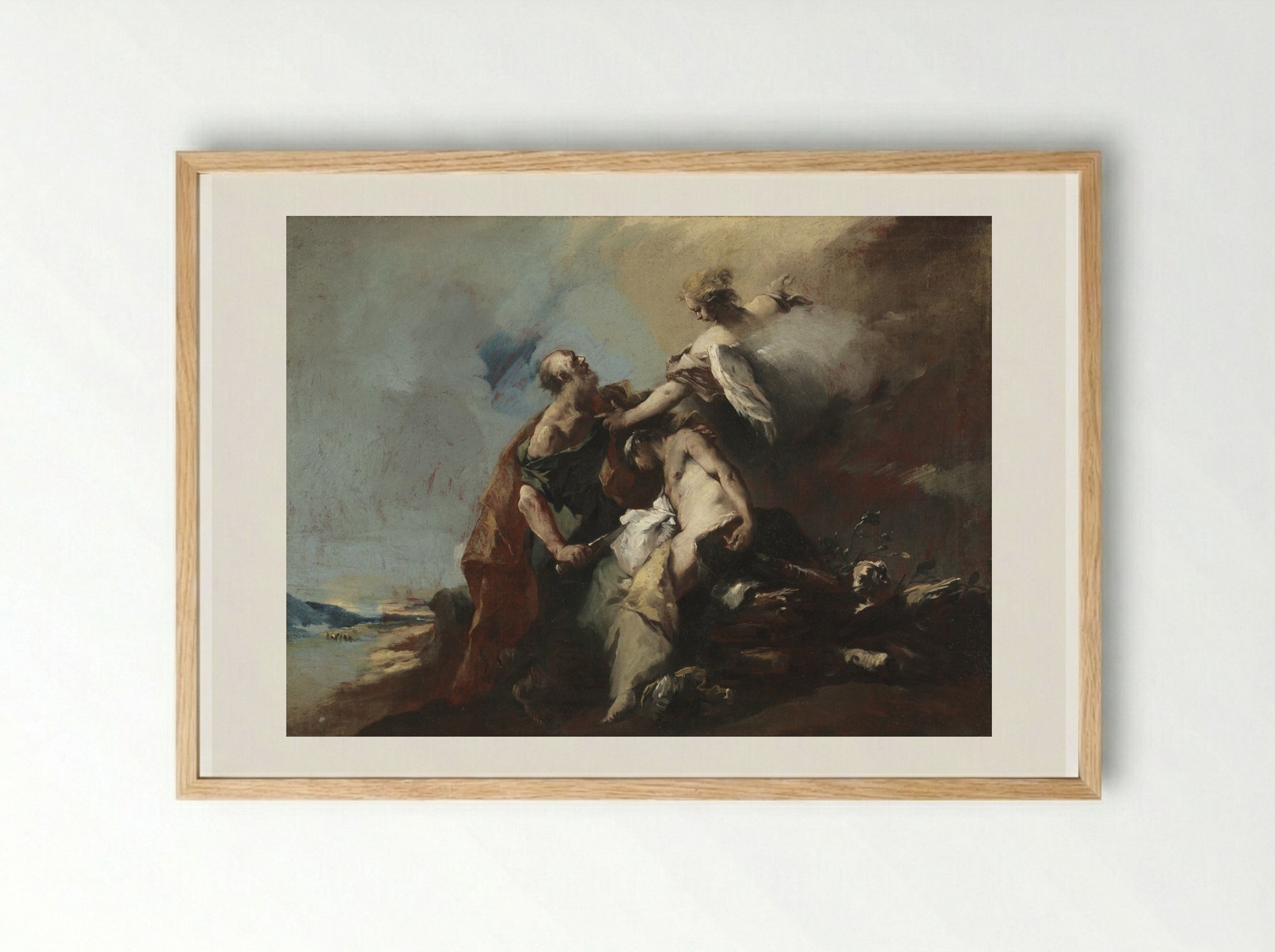The Sacrifice of Isaac - Francesco Guardi - Framed Print Wood