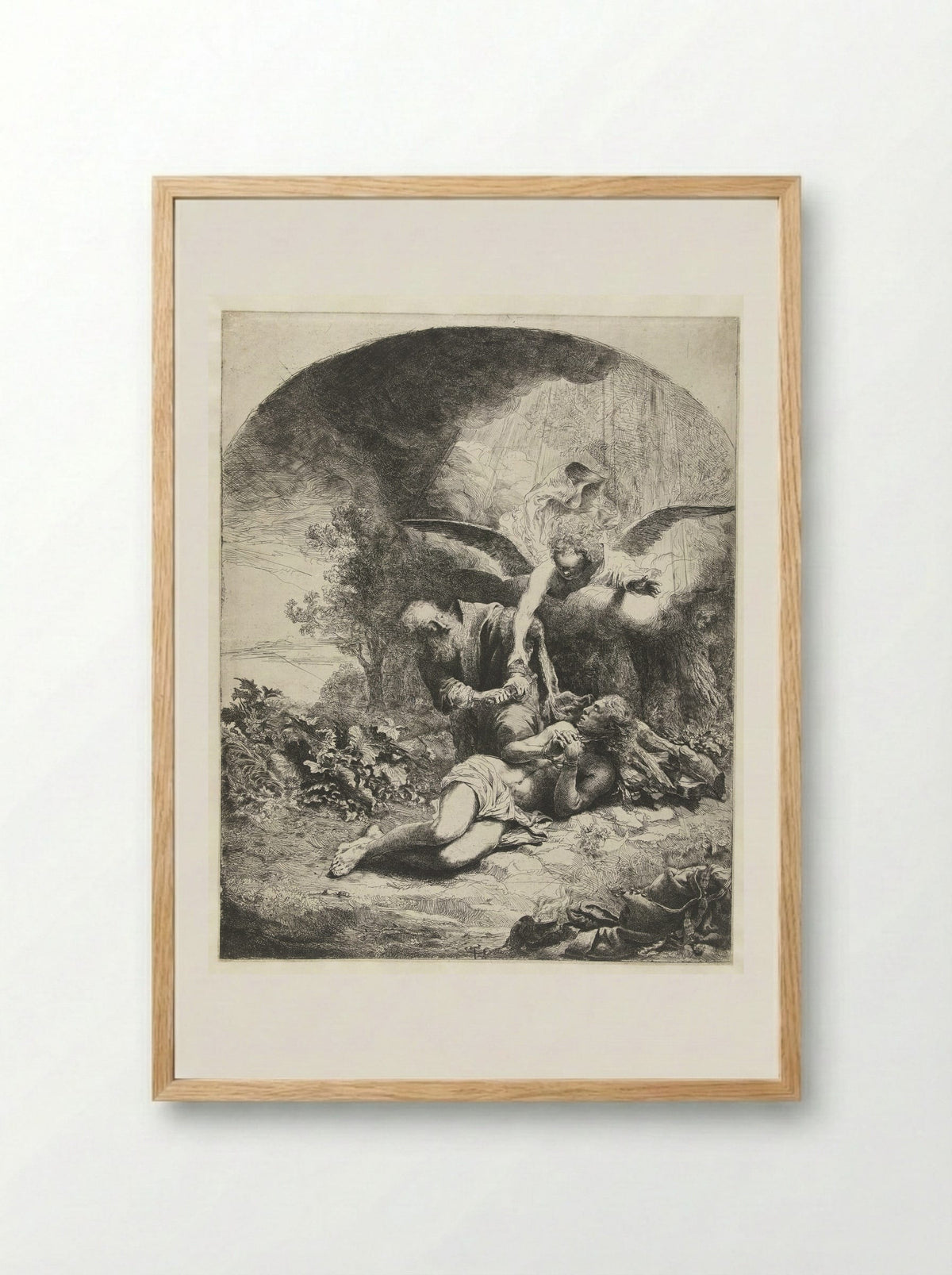The Sacrifice of Isaac - Ferdinand Bol - Framed Print Wood