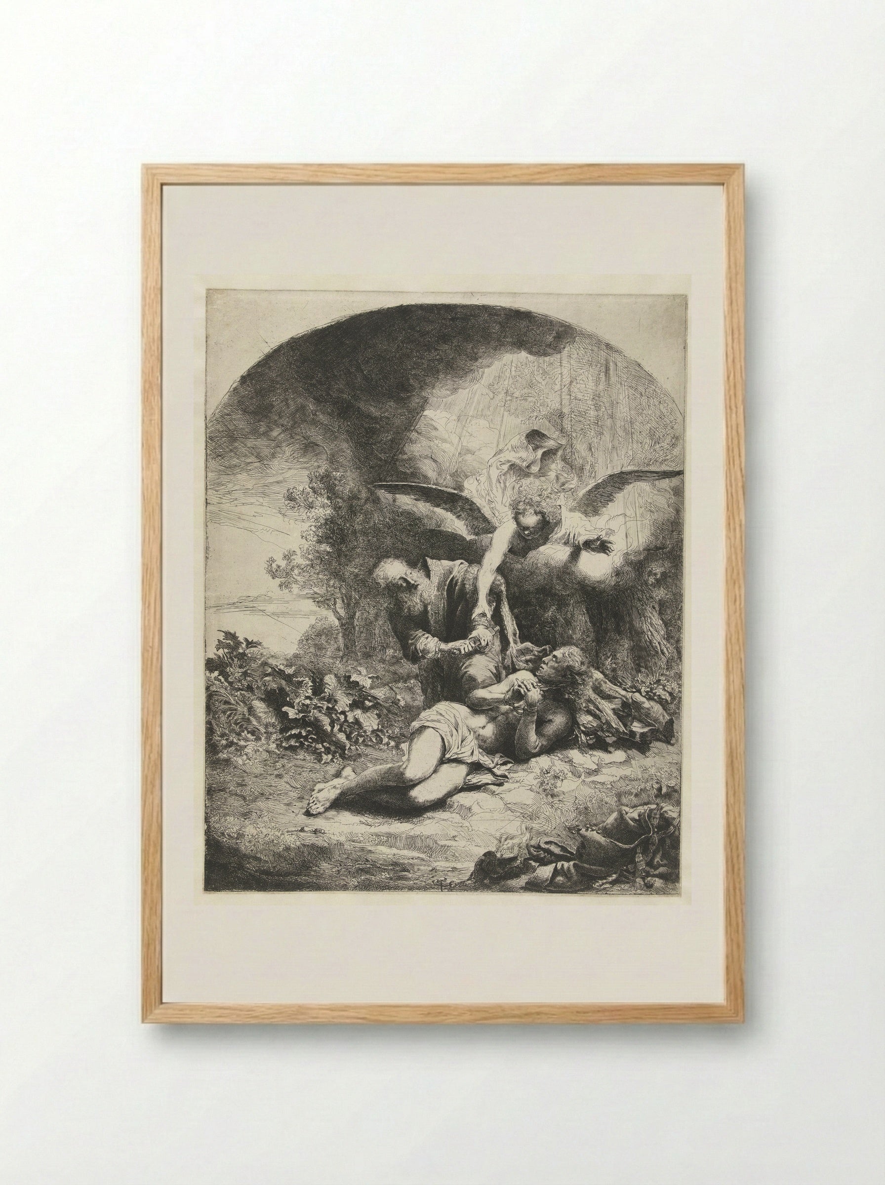 The Sacrifice of Isaac - Ferdinand Bol - Framed Print Wood
