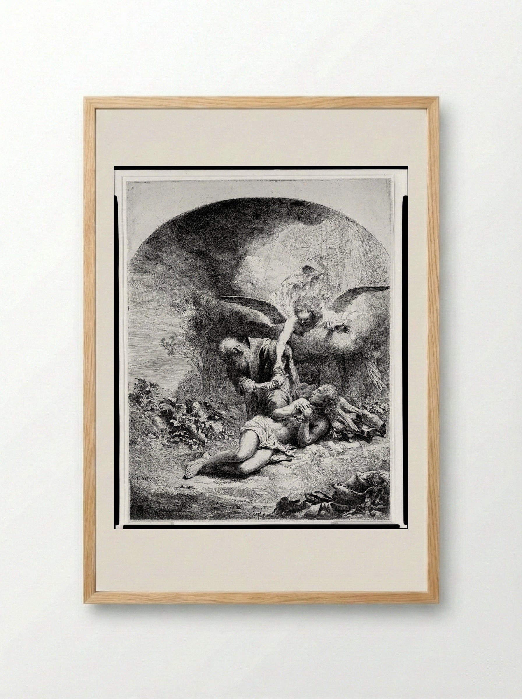 The Sacrifice of Isaac - Ferdinand Bol - Framed Print Wood