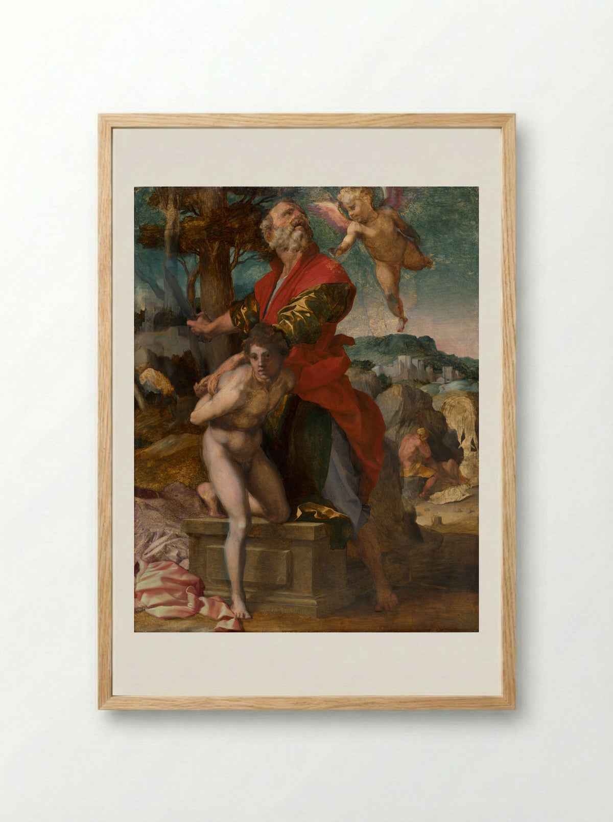 The Sacrifice of Isaac - Andrea del Sarto - Framed Print Wood