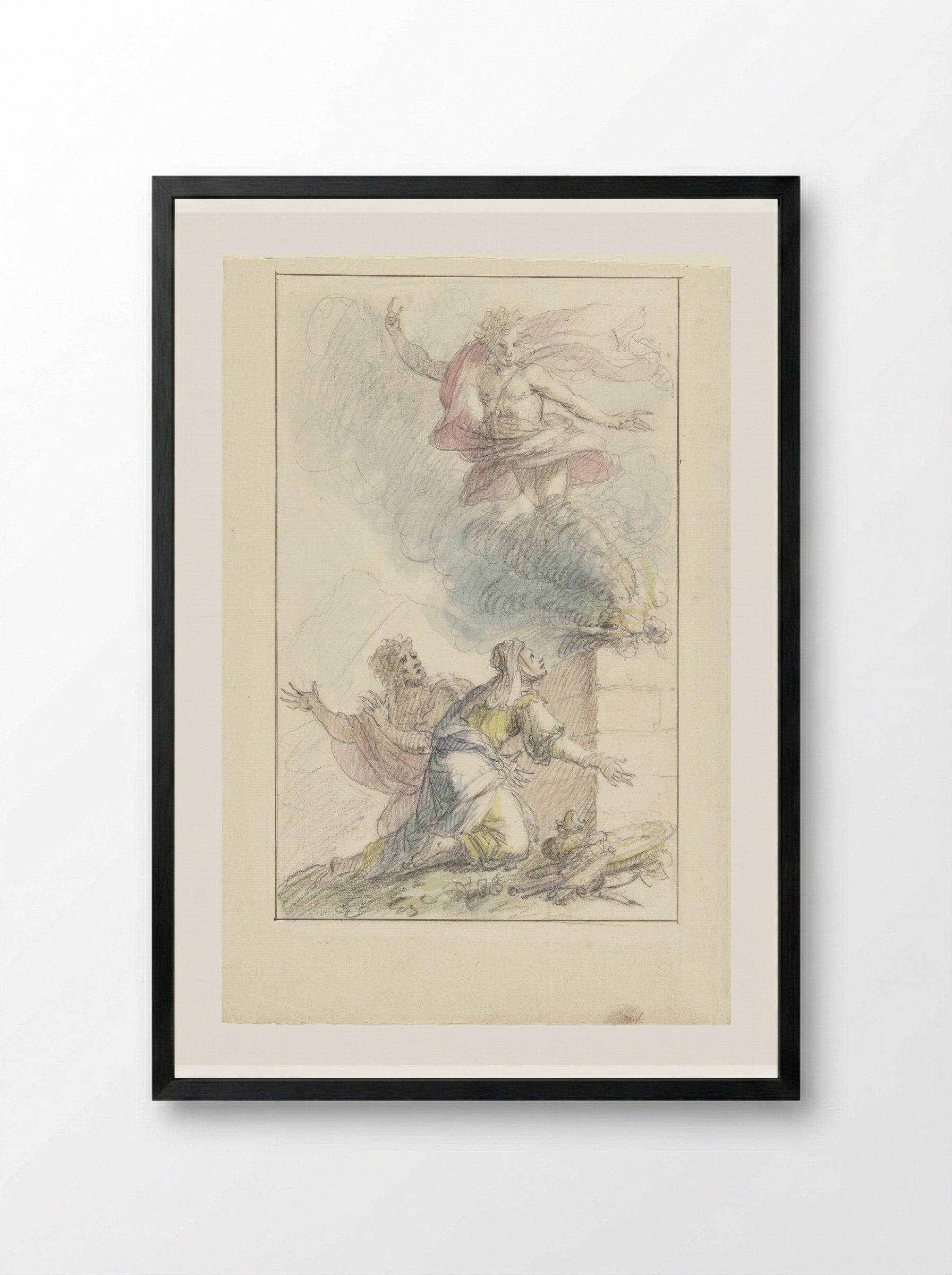 The Sacrifice of Manoah - Elias van Nijmegen - Framed Print Black