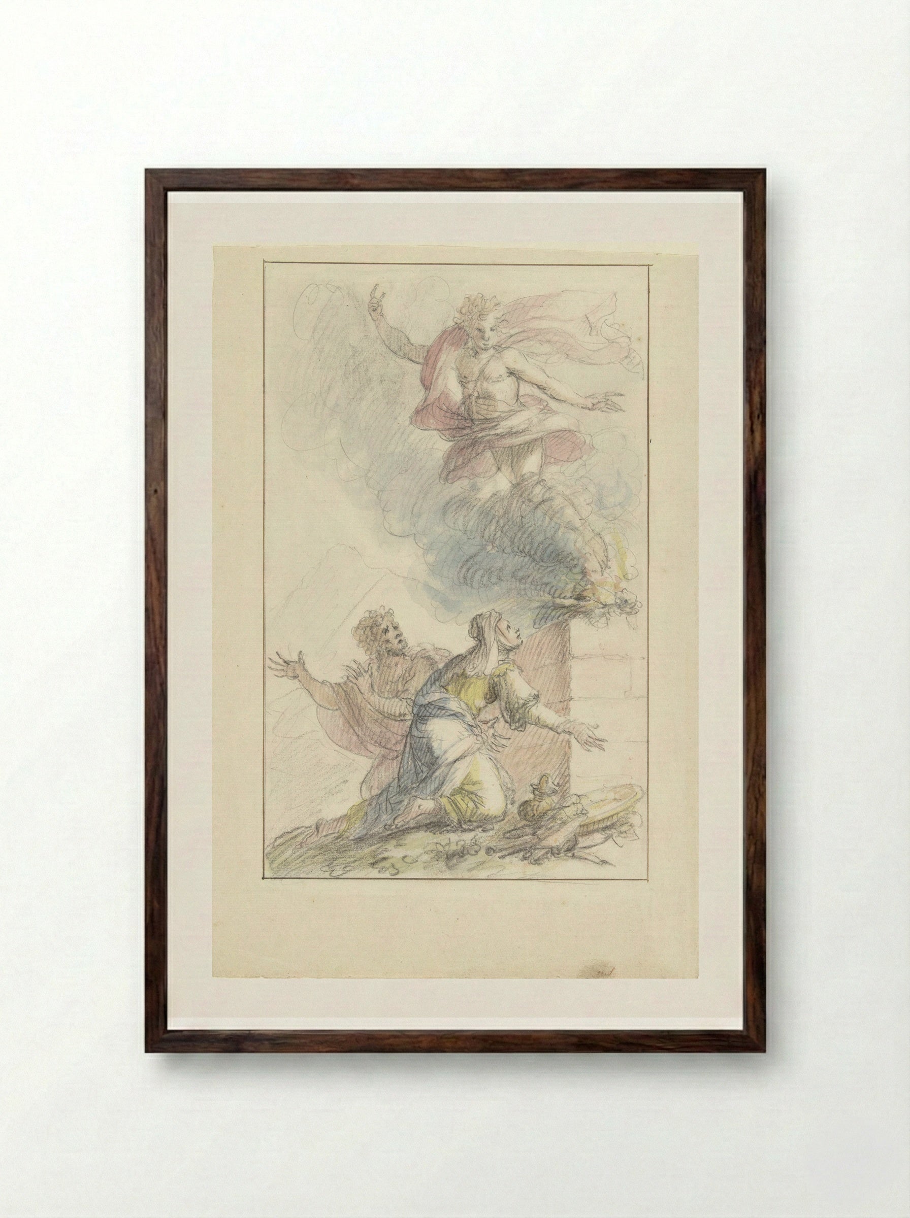 The Sacrifice of Manoah - Elias van Nijmegen - Framed Print Dark Wood