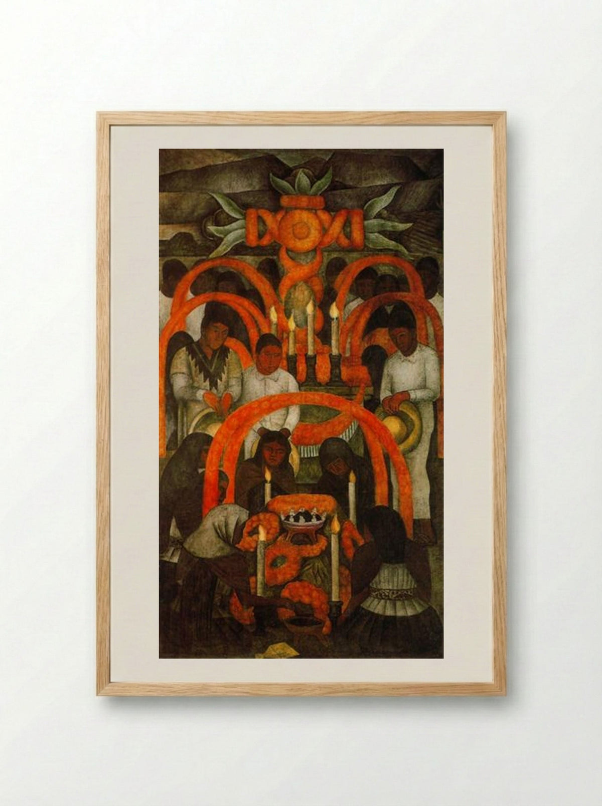 The Sacrificial Offering (Day of the Dead) - Diego Rivera - Framed Print Wood