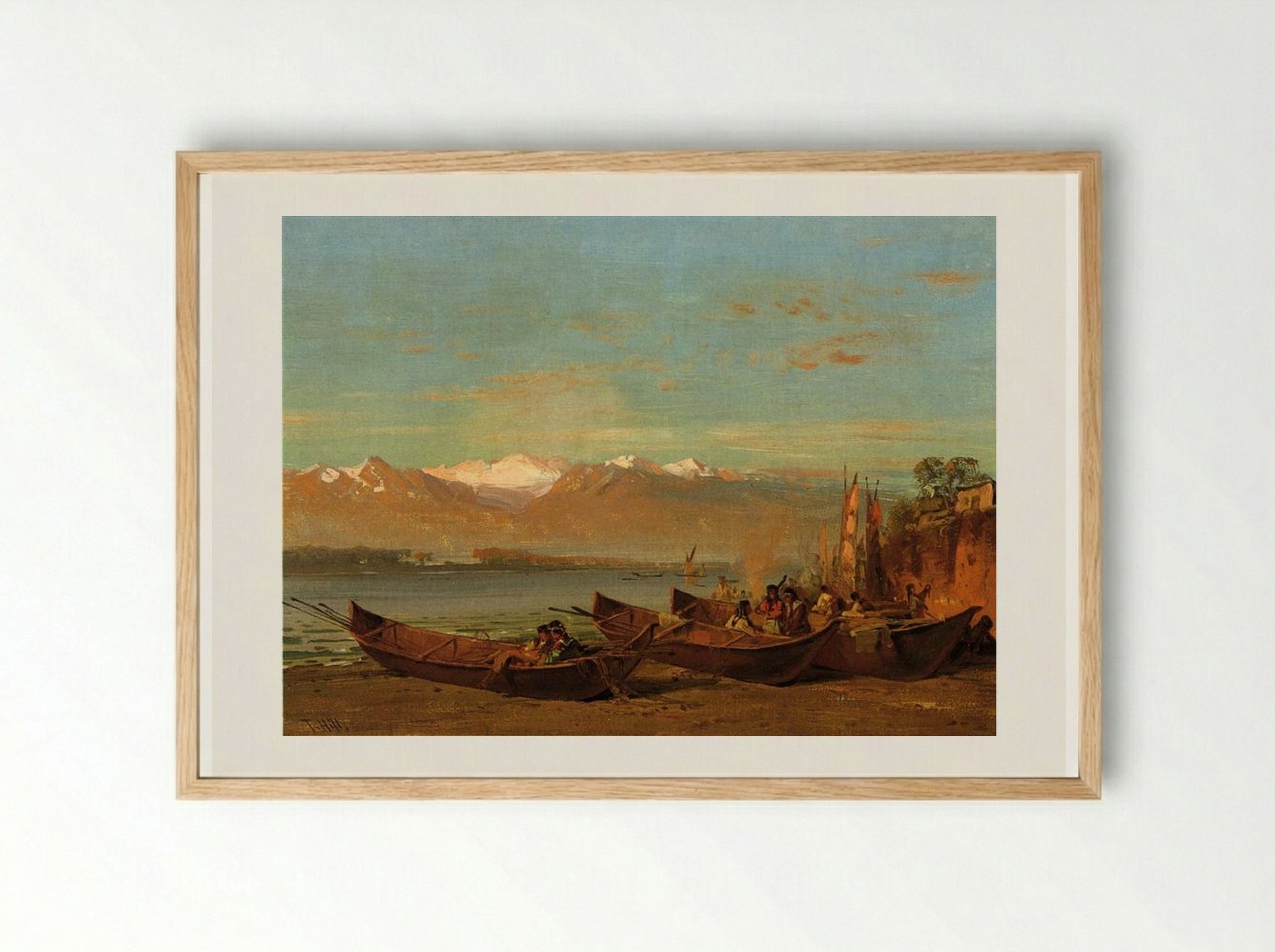The Salmon Festival, Columbia River - Thomas Hill - Framed Print Wood