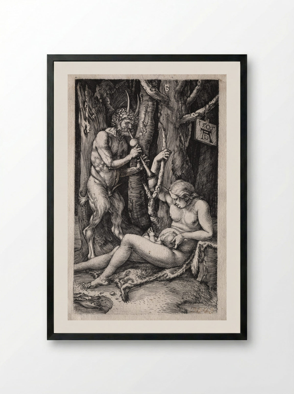 The Satyr Family - Albrecht Dürer - Framed Print Black