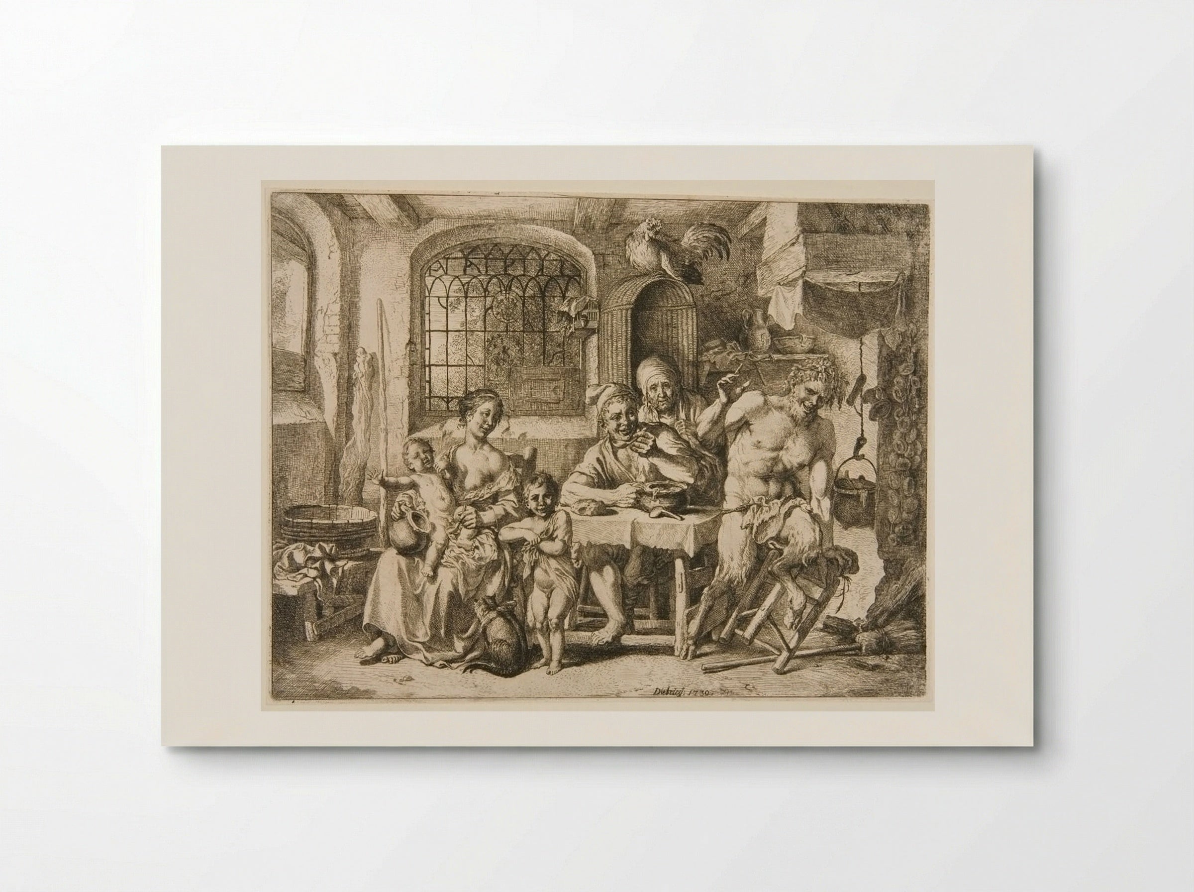 The Satyr in the Peasants' Hut - Christian Wilhelm Ernst Dietrich - Poster