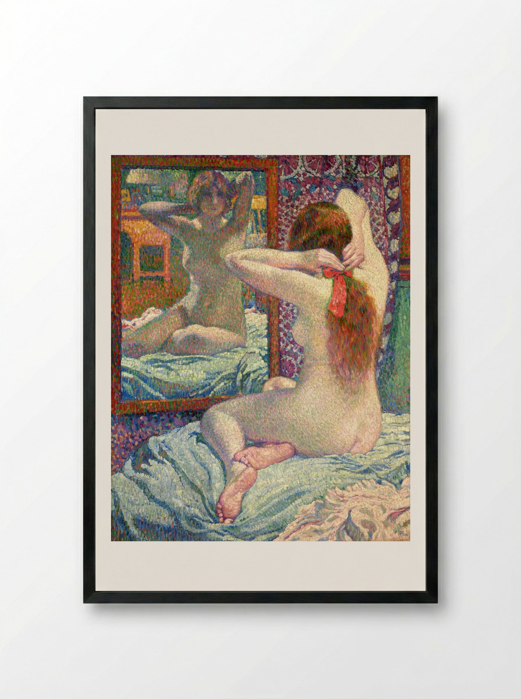 The Scarlet Ribbon - Théo van Rysselberghe - Framed Print Black