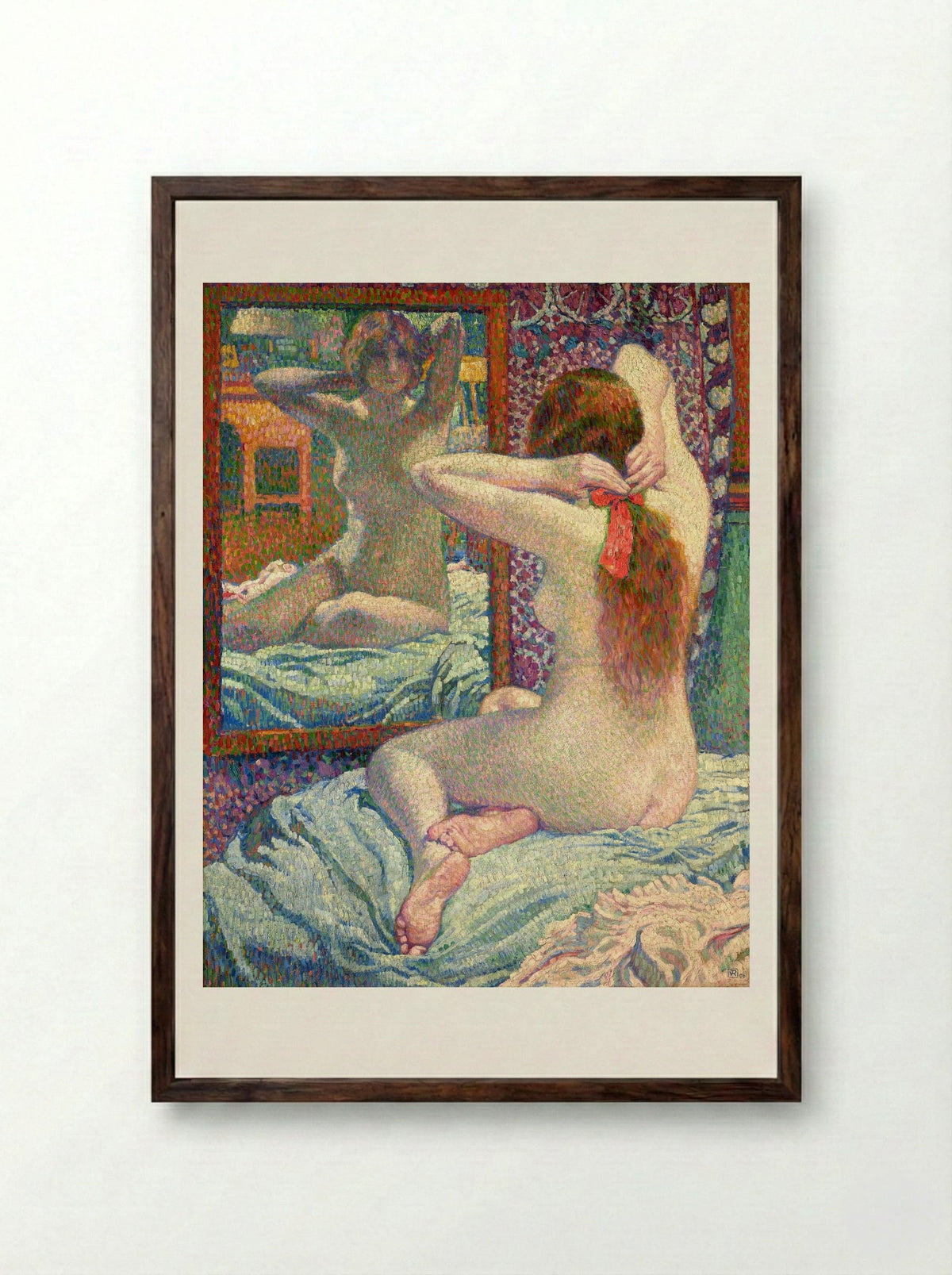 The Scarlet Ribbon - Théo van Rysselberghe - Framed Print Dark Wood