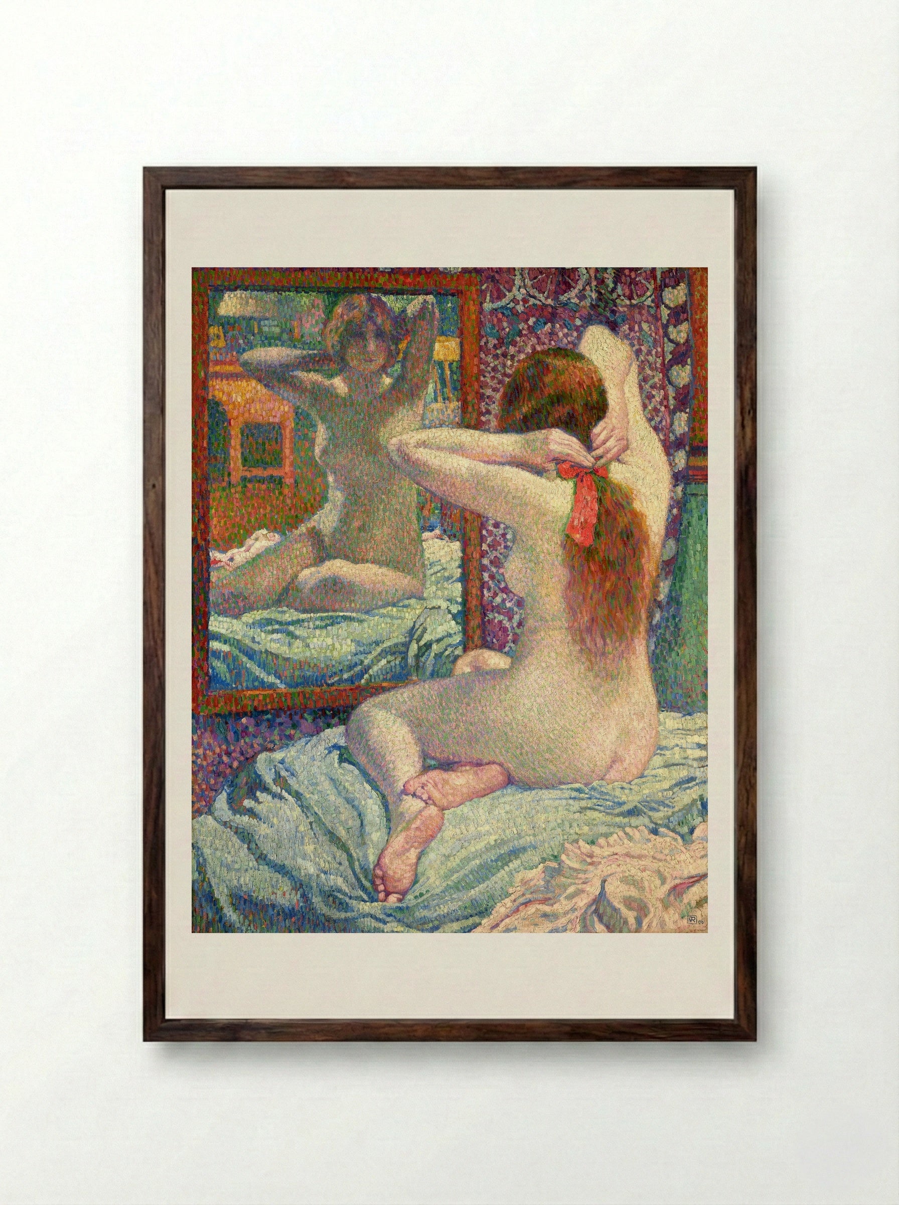 The Scarlet Ribbon - Théo van Rysselberghe - Framed Print Dark Wood