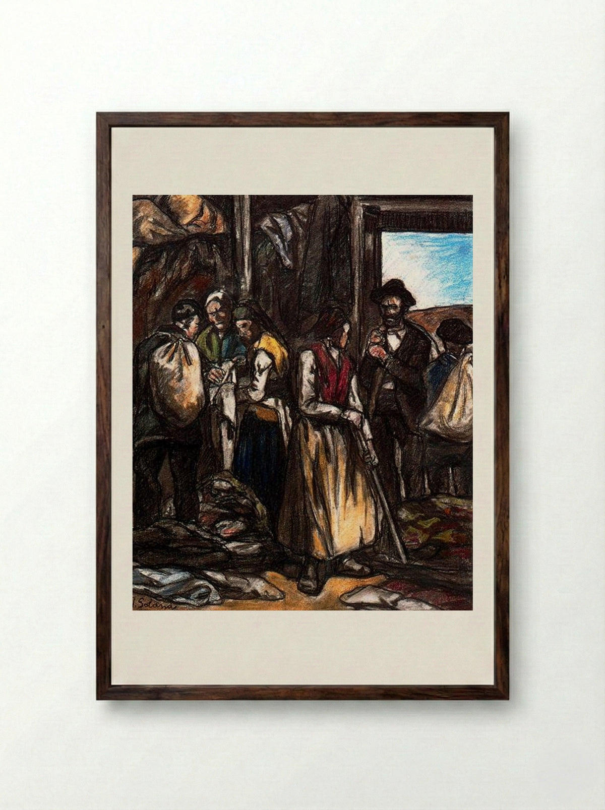 The Scavengers - José Gutiérrez Solana - Framed Print Dark Wood