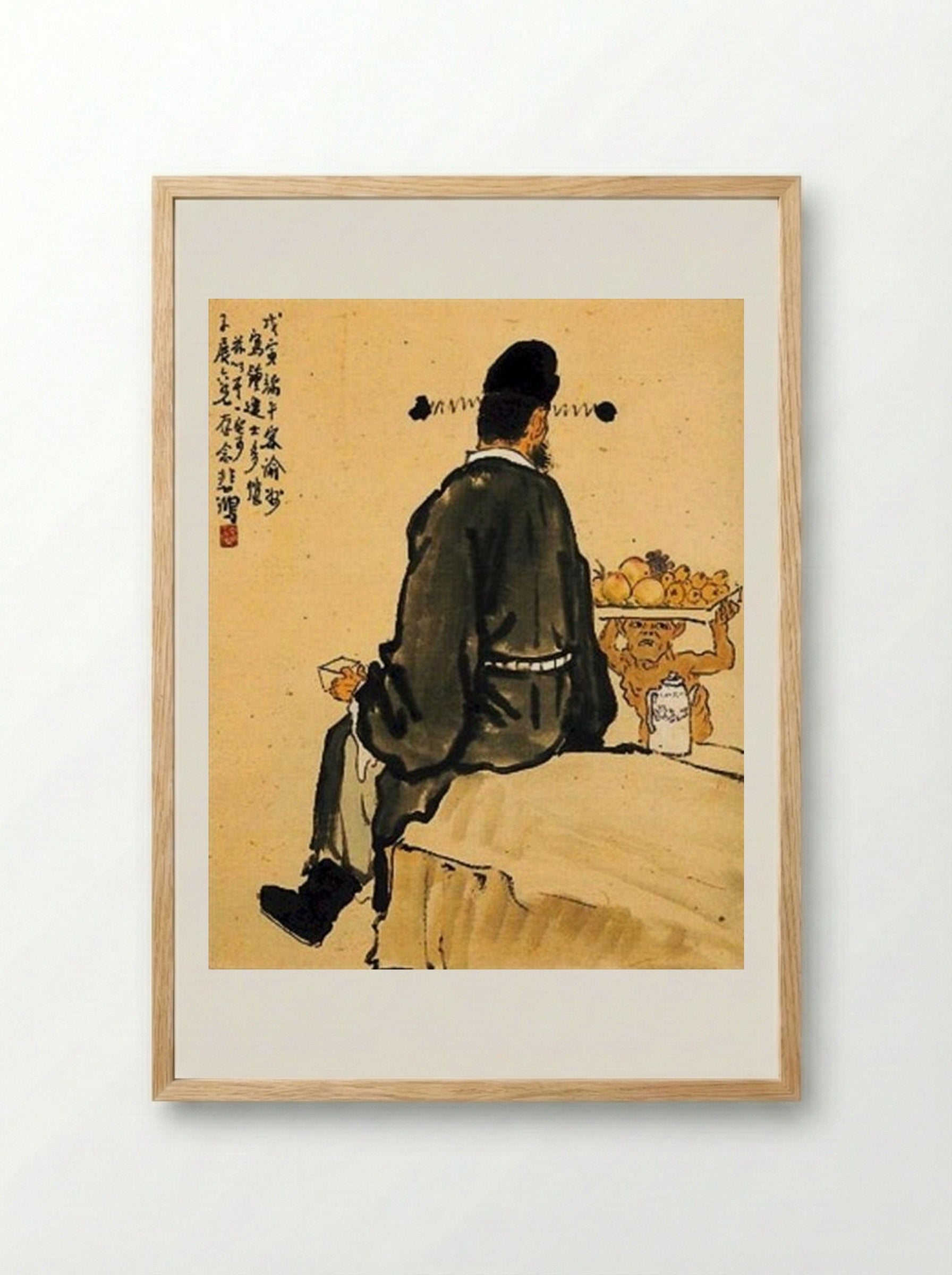 The Scholar Zhong Kui - Xu Beihong - Framed Print Wood