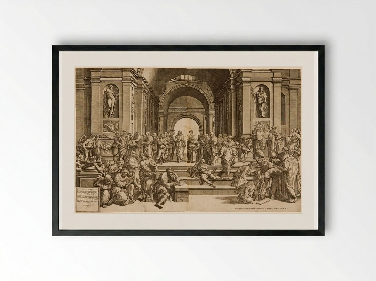 The School of Athens - Giorgio Ghisi - Framed Print Black